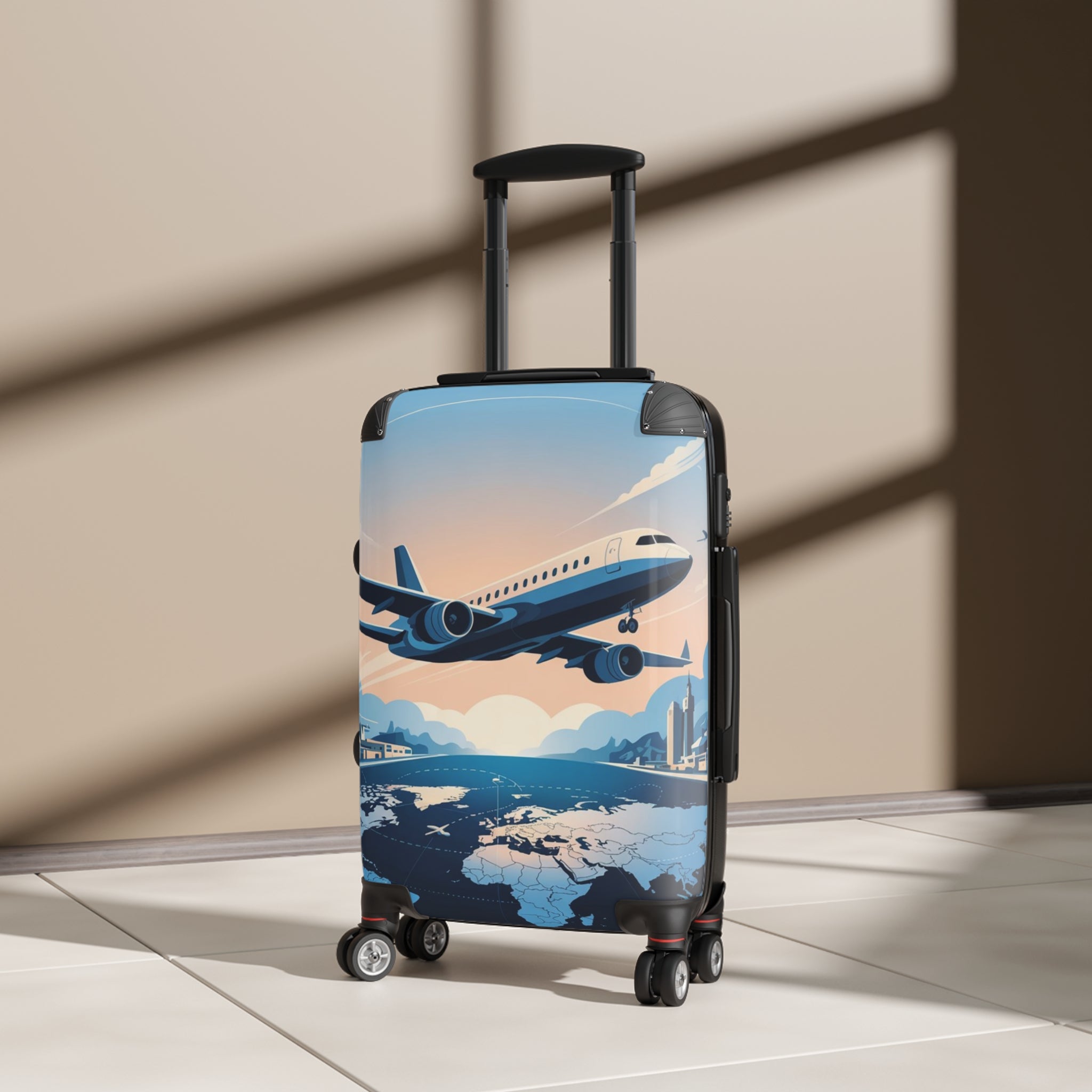 Travel Suitcase with Airplane Design - Perfect for Jet Setters & Adventurers