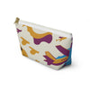 Colorful Travel Accessory Pouch - Fun Airplane & Cloud Design