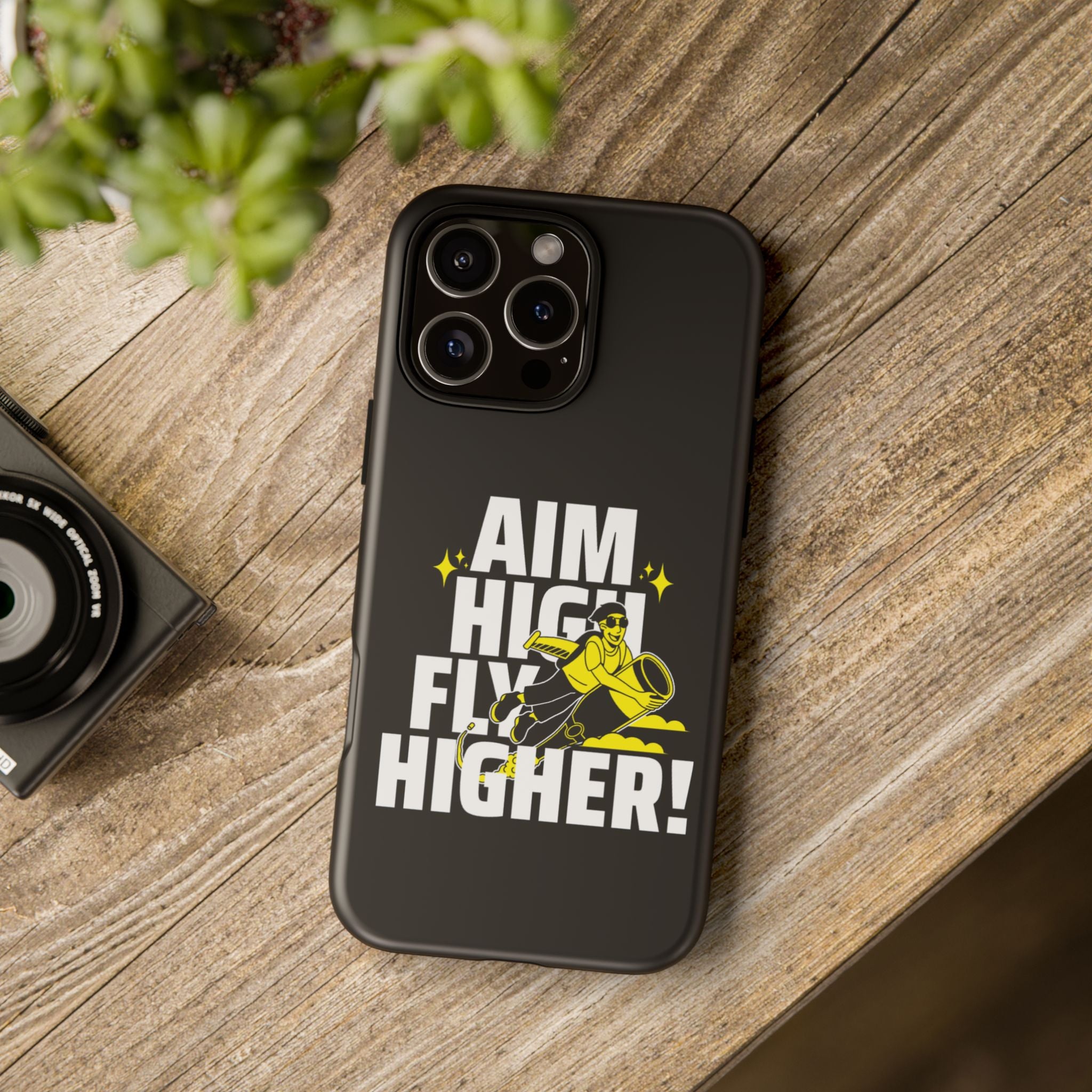Dynamic Phone Case with Motivational Design - Aim High, Fly Higher!
