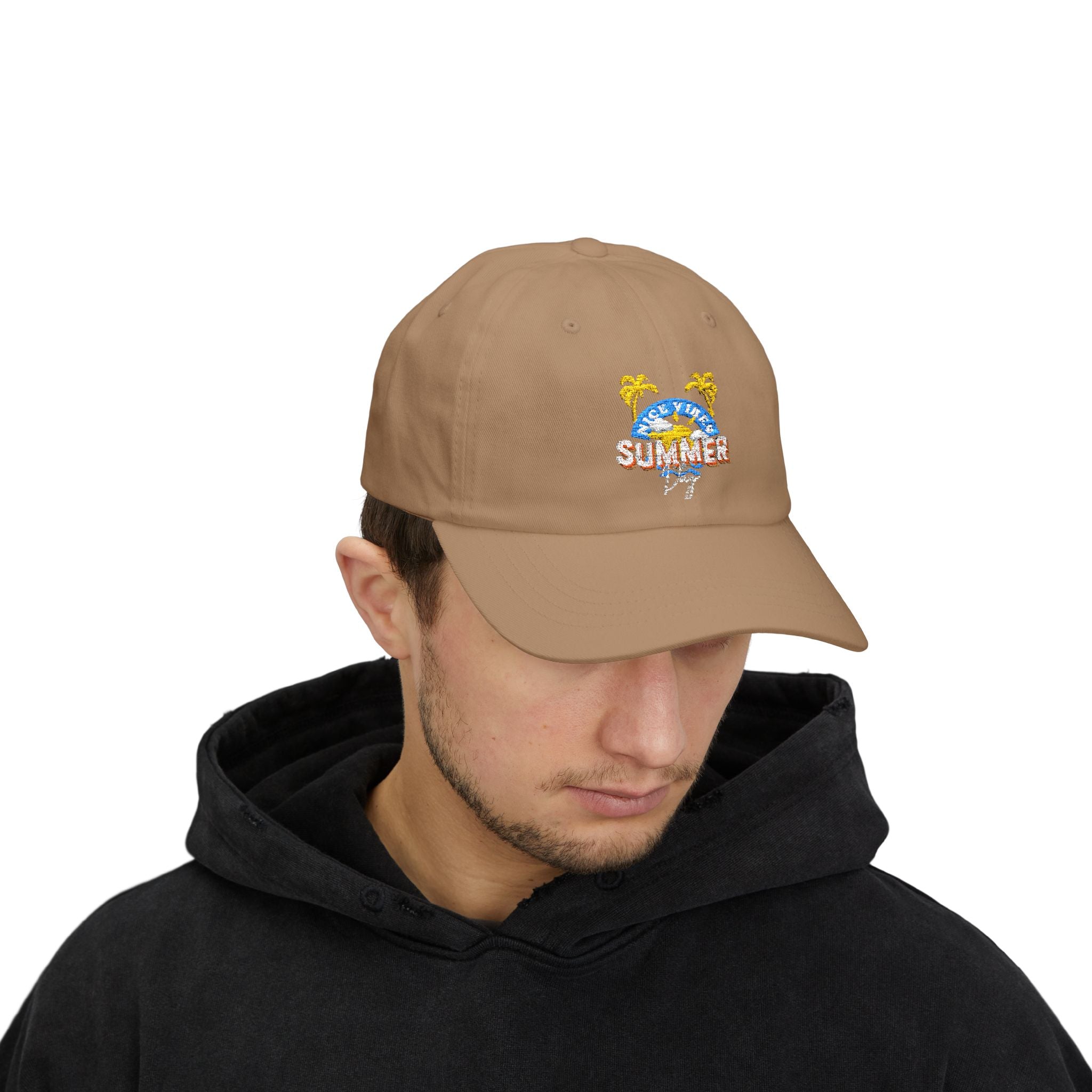 Summer Vibes Classic Dad Cap - Relaxed Fit Adjustable Hat with Palm Trees
