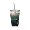 Sunsplash Travel Tumbler with Straw - 16oz Airplane Design