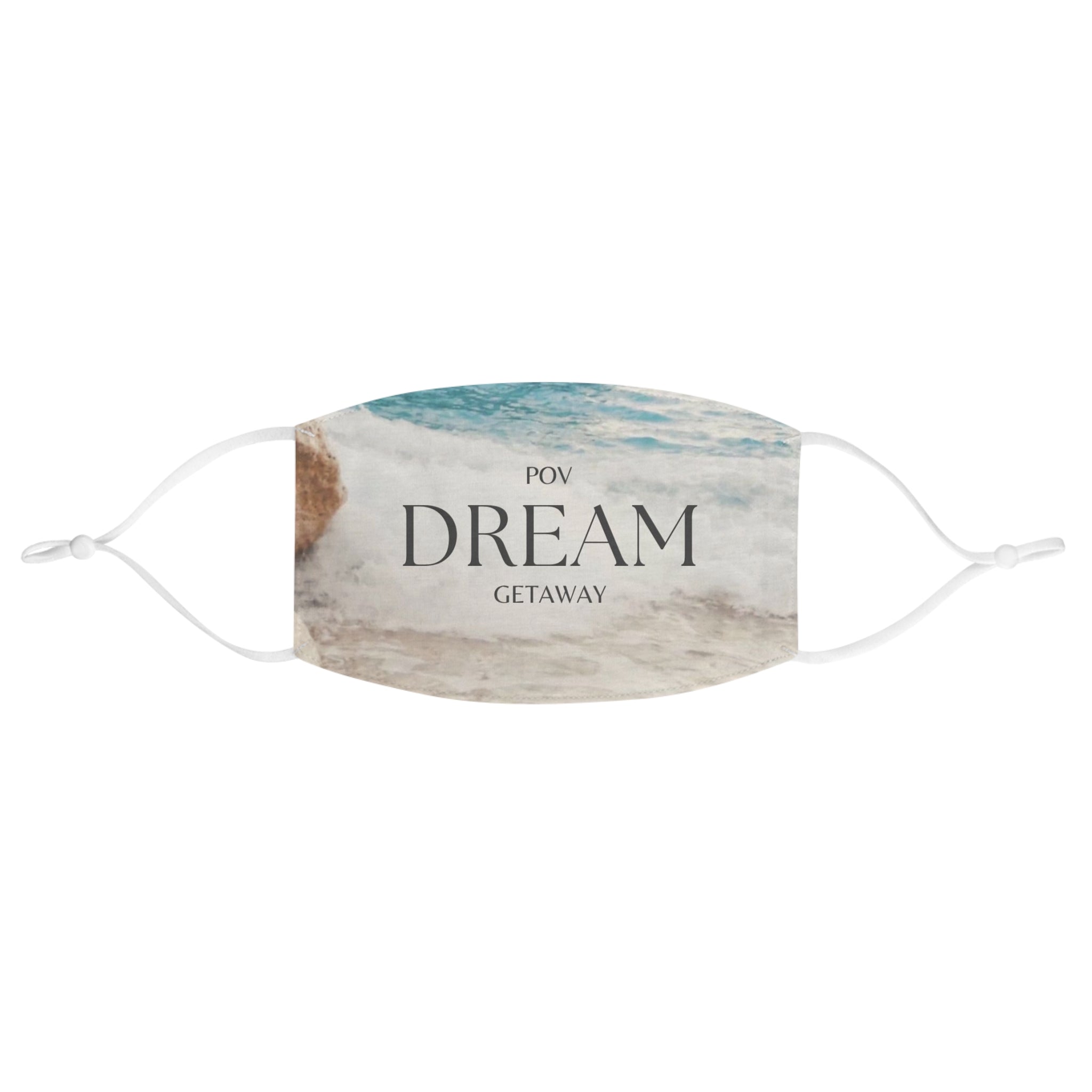 Dream Getaway Fabric Face Mask | Travel Accessory, Beach Vacation, Ocean Vibe, Summer Fashion, Protective Face Covering