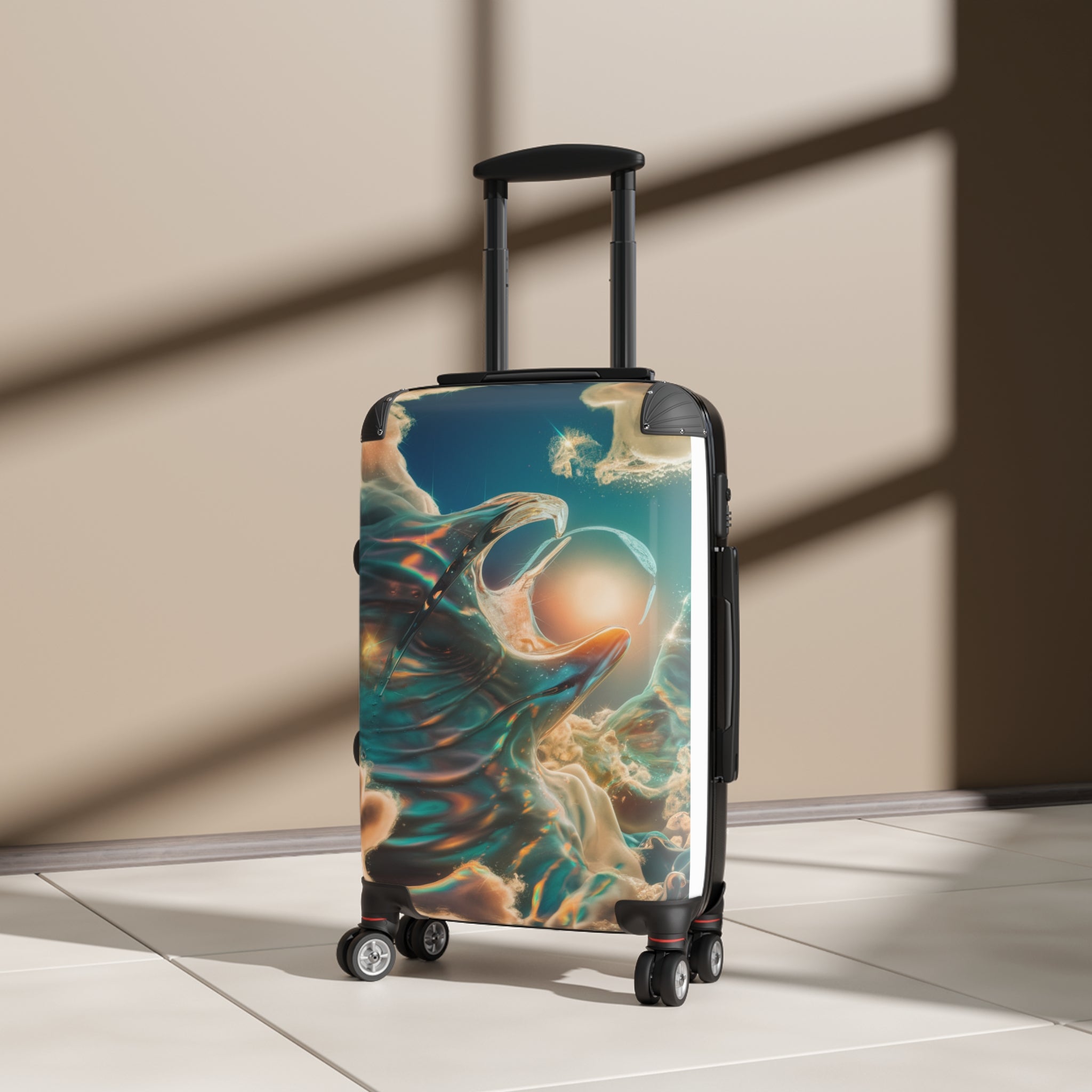 Cosmic Wave Design Suitcase – Perfect for Travel Enthusiasts