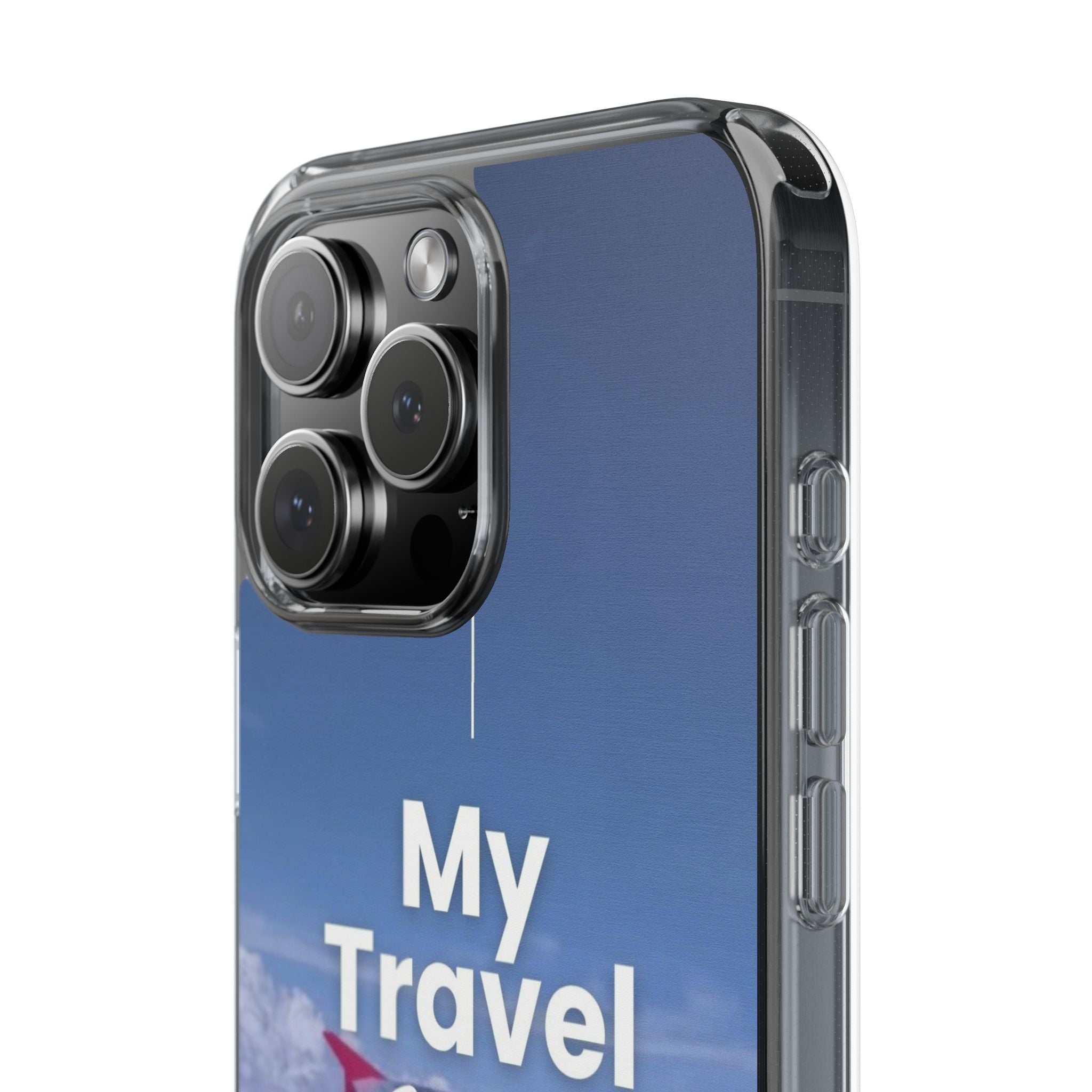 Clear Travel Phone Case, Custom Case, Airplane Design, Gift for Travelers, Adventure Lover, Travel Journal Accessory