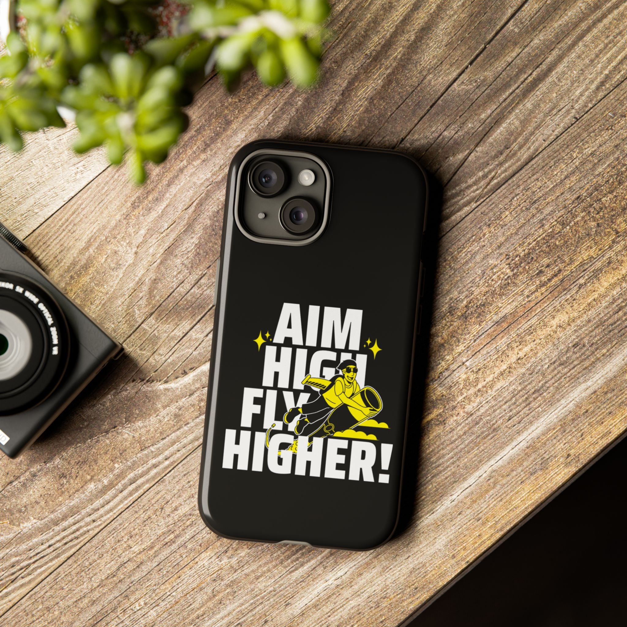 Dynamic Phone Case with Motivational Design - Aim High, Fly Higher!