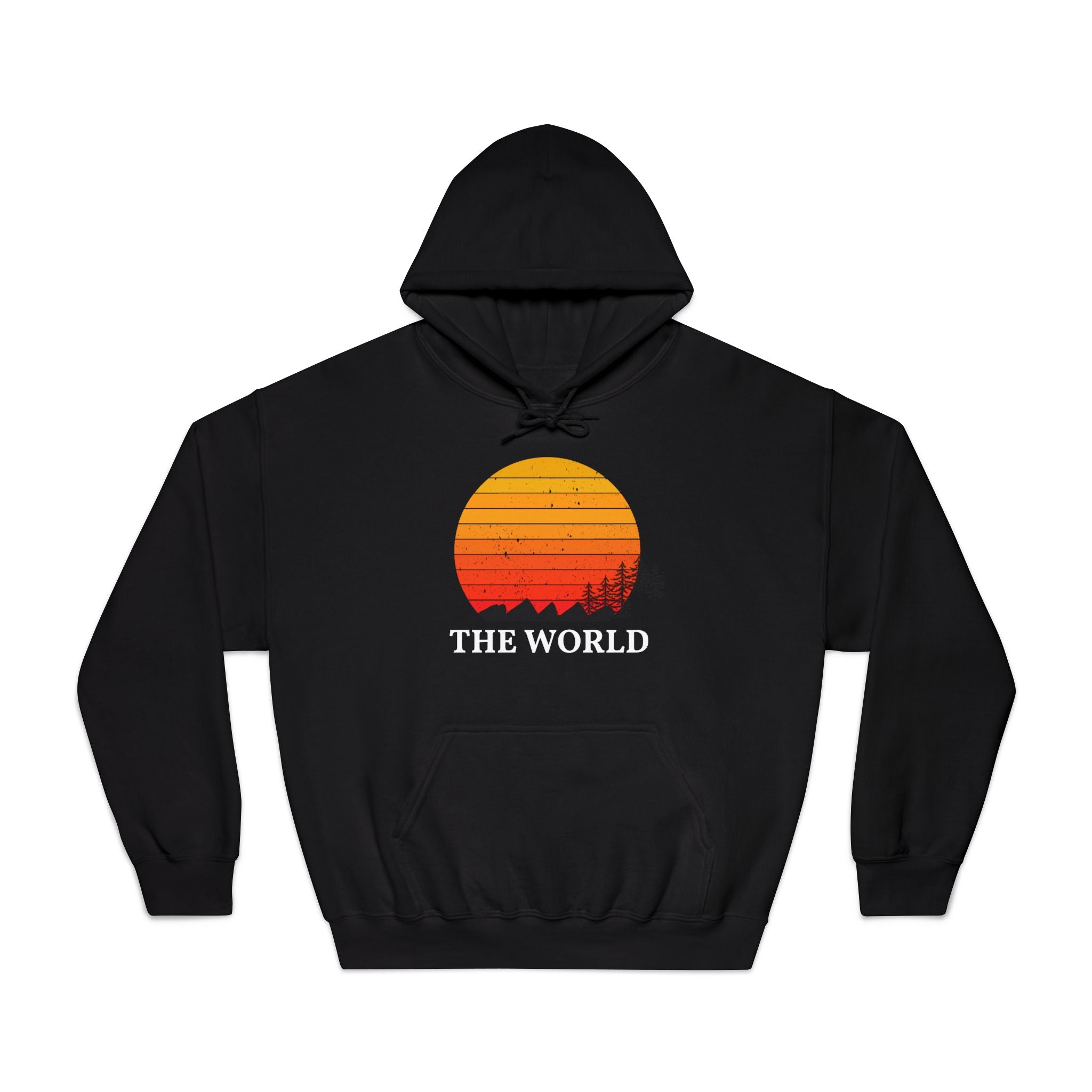 Sunset Vibes Unisex Hooded Sweatshirt - 'THE WORLD' Design
