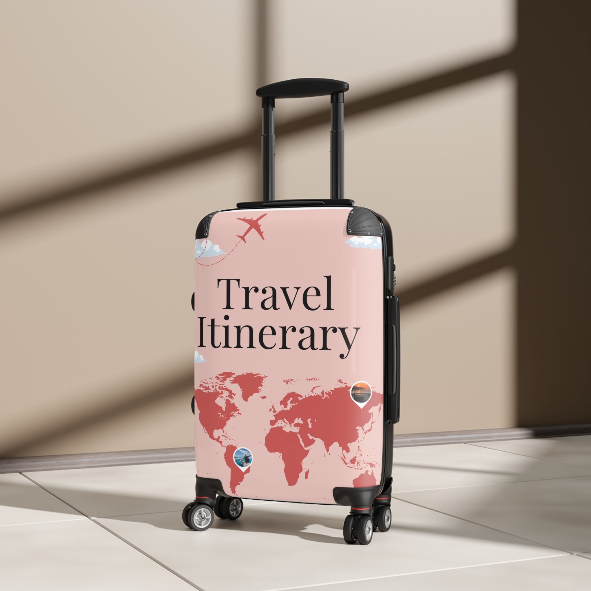 Travel Itinerary Suitcase - Ideal for Adventurers, Stylish Luggage, Perfect for Vacations, Unique Travel Gift, Great for Road Trips