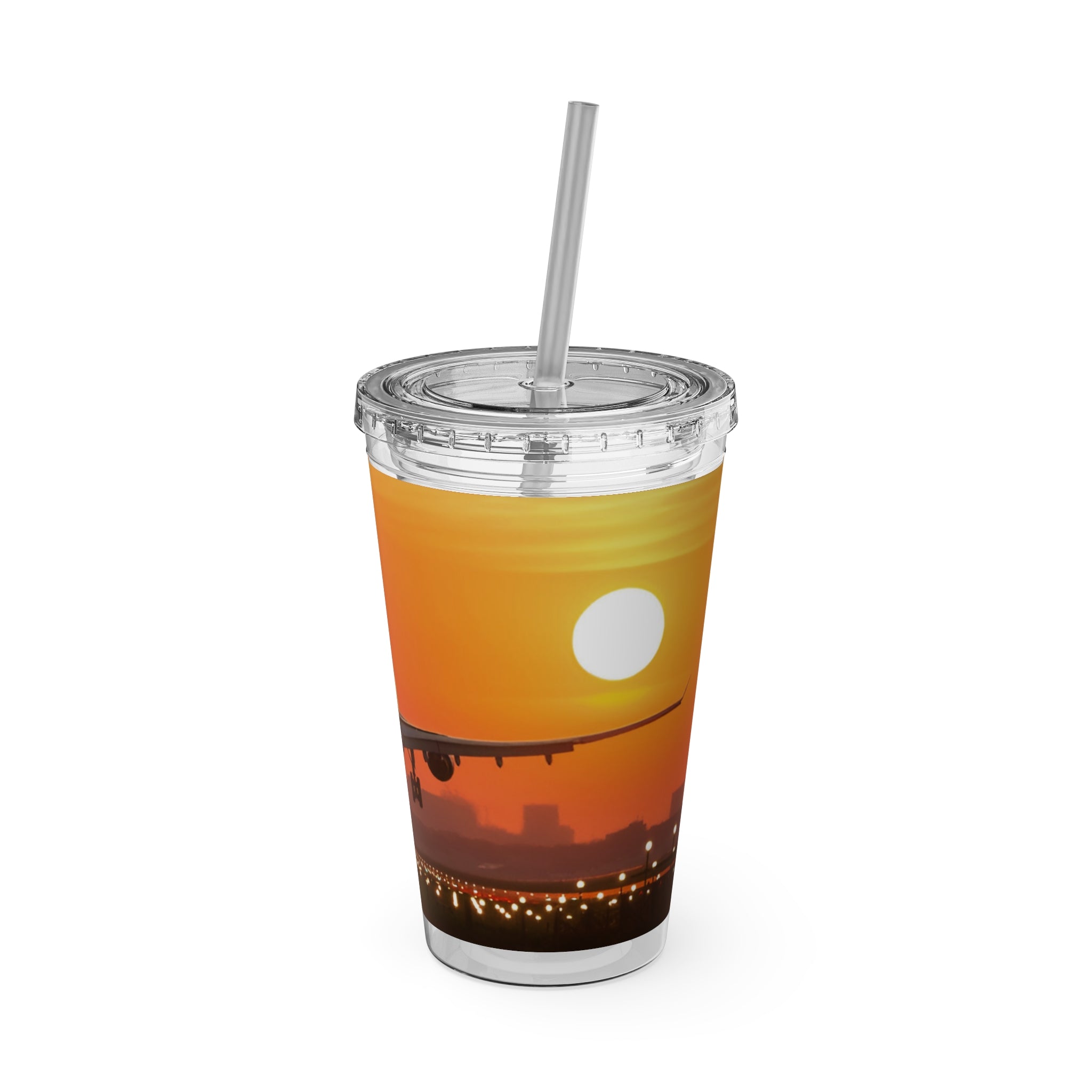 Sunsplash Travel Tumbler - 16oz with Straw for Adventure Lovers