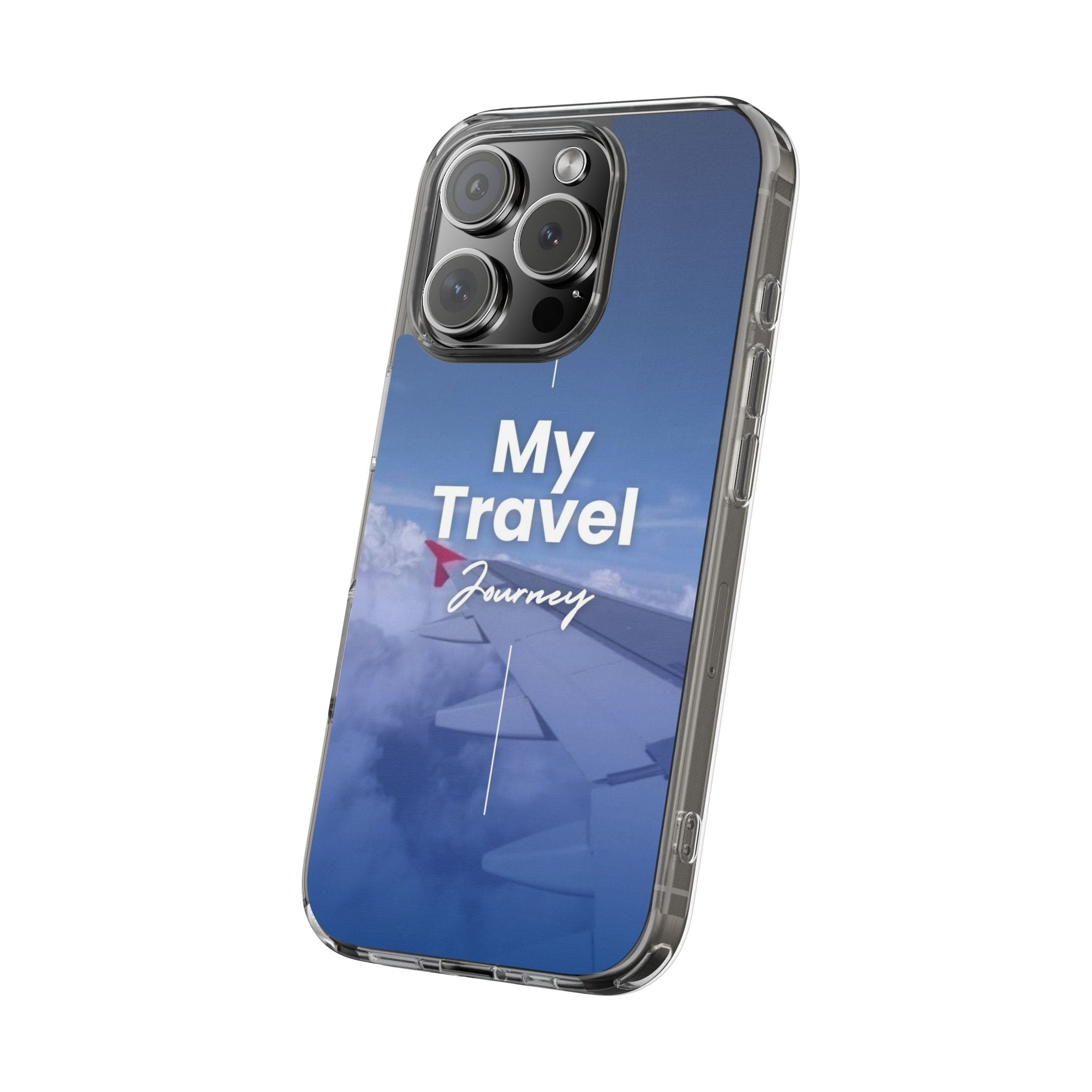 Clear Travel Phone Case, Custom Case, Airplane Design, Gift for Travelers, Adventure Lover, Travel Journal Accessory