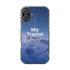 Clear Travel Phone Case, Custom Case, Airplane Design, Gift for Travelers, Adventure Lover, Travel Journal Accessory