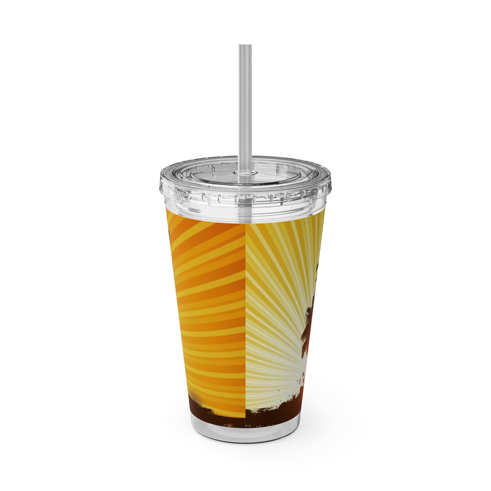 Sunsplash Tumbler with Straw – Beach Vibes Drinkware for Summer Fun