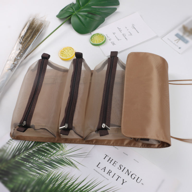 Folding travel wash bag