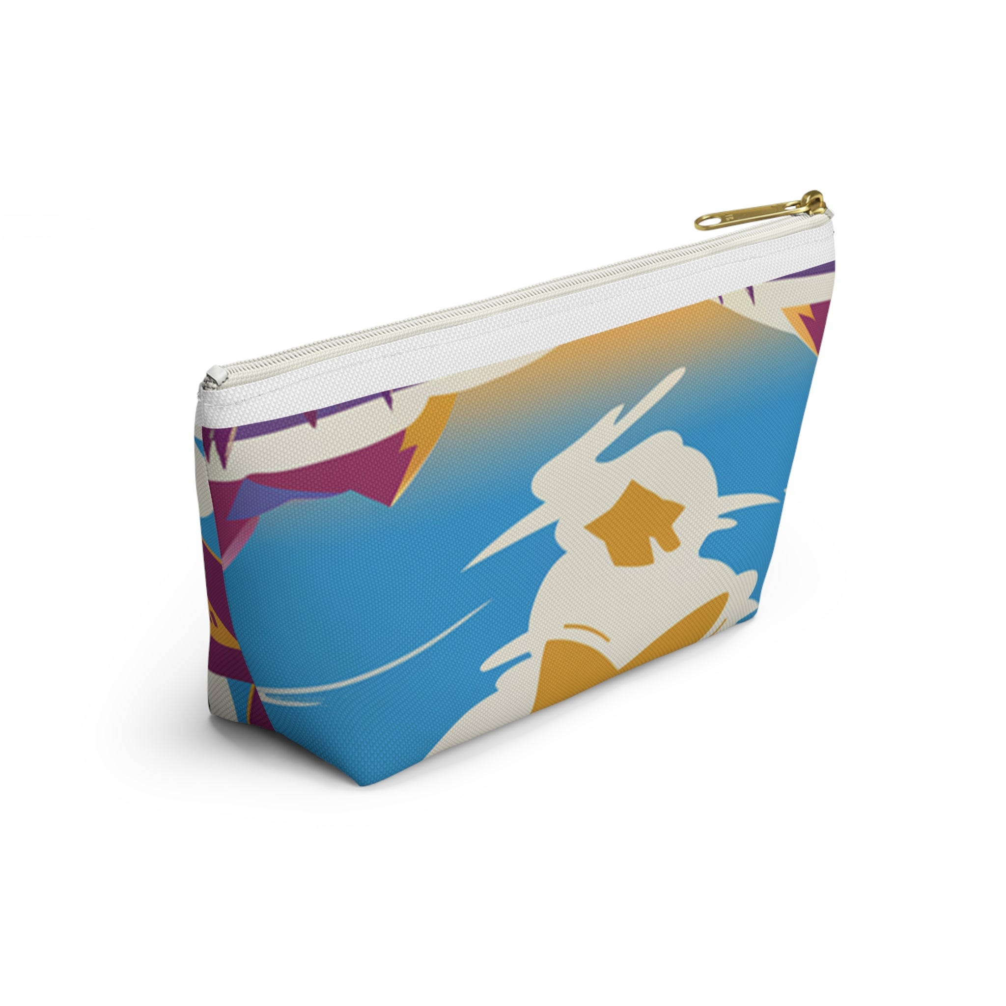 Colorful Travel Accessory Pouch - Fun Airplane & Cloud Design