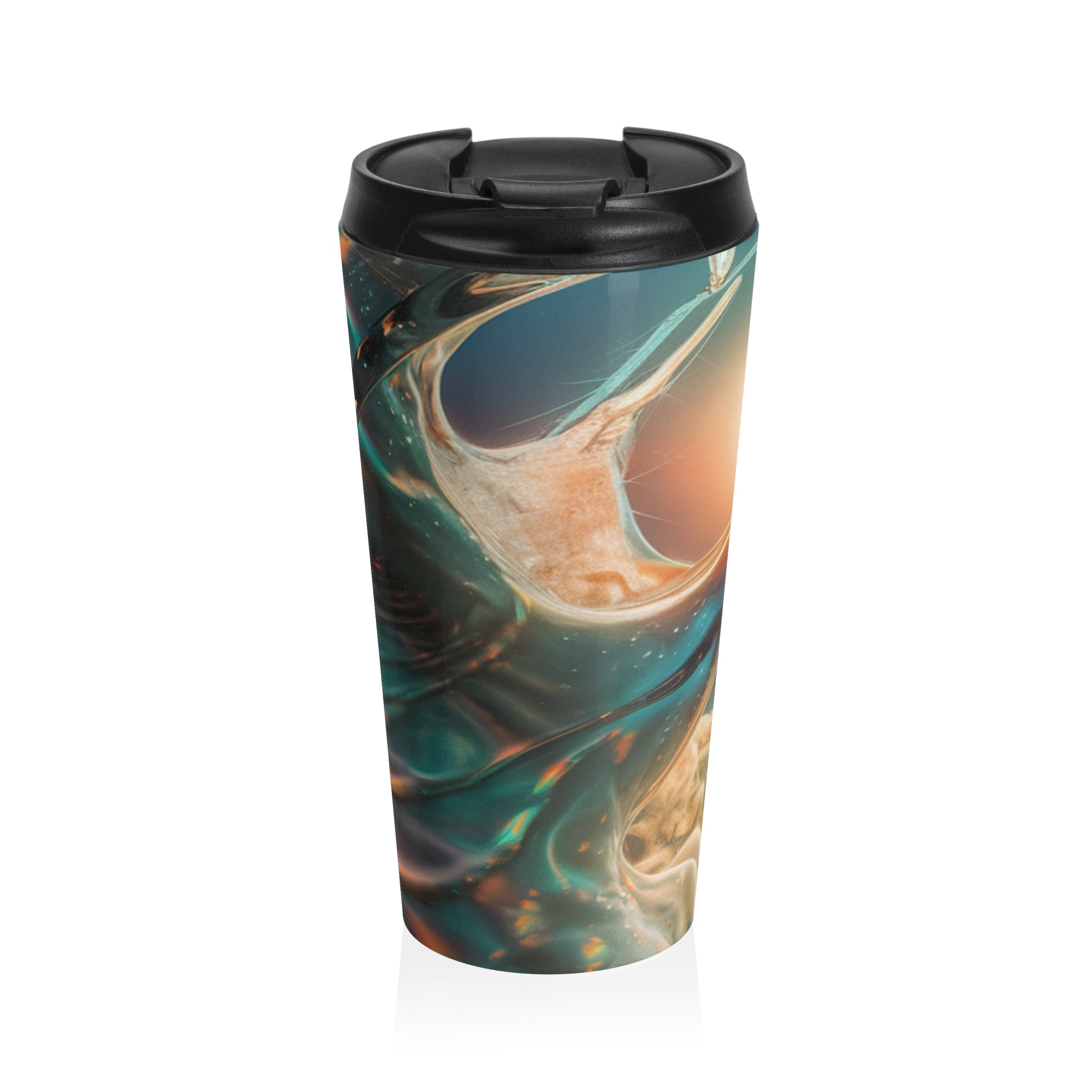 Abstract Waves Stainless Steel Travel Mug - Perfect for Outdoor Adventures