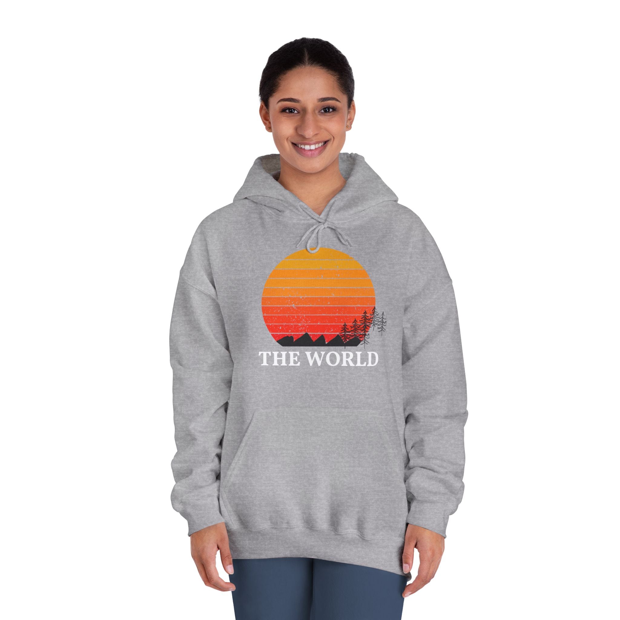 Sunset Vibes Unisex Hooded Sweatshirt - 'THE WORLD' Design