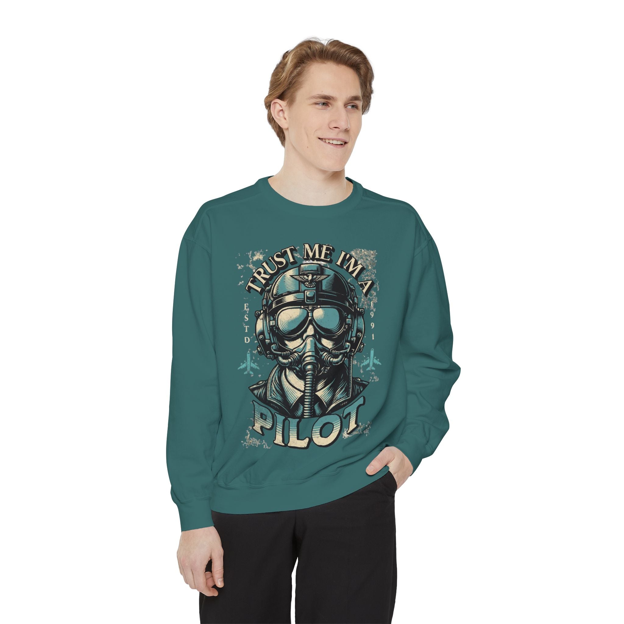 Pilot Trust Me I'm a Pilot Sweatshirt, Unisex Cozy Layer, Aviation Gift, Pilot Apparel, Travel Enthusiast's Wardrobe