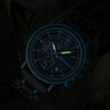 Blue Wooden Chronograph Watch