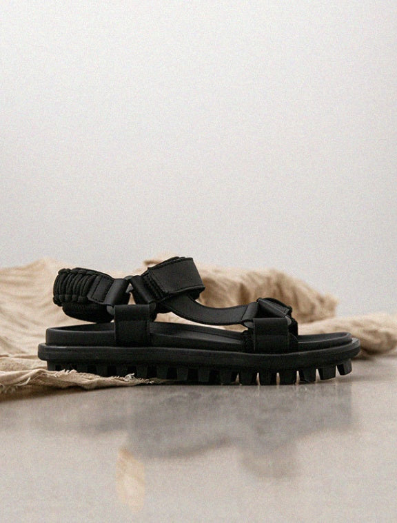 Folded Texture Sandals Men's Casual Outdoor Wear Couple Non-slip Beach Shoes