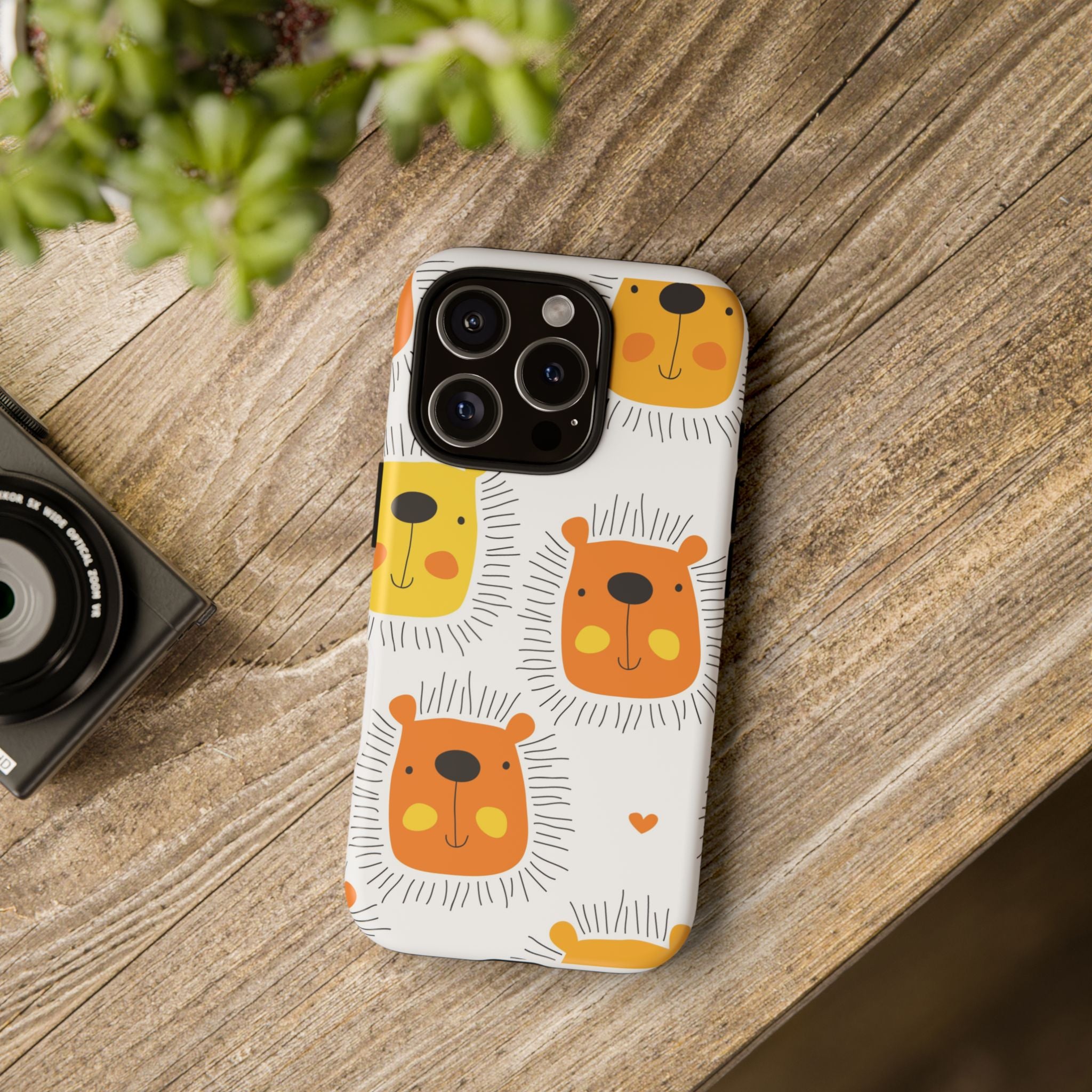 Cute Lion Phone Case, Tough Cases, Animal Print Accessories, Fun Gift for Kids or Animal Lovers, Unique Phone Cover