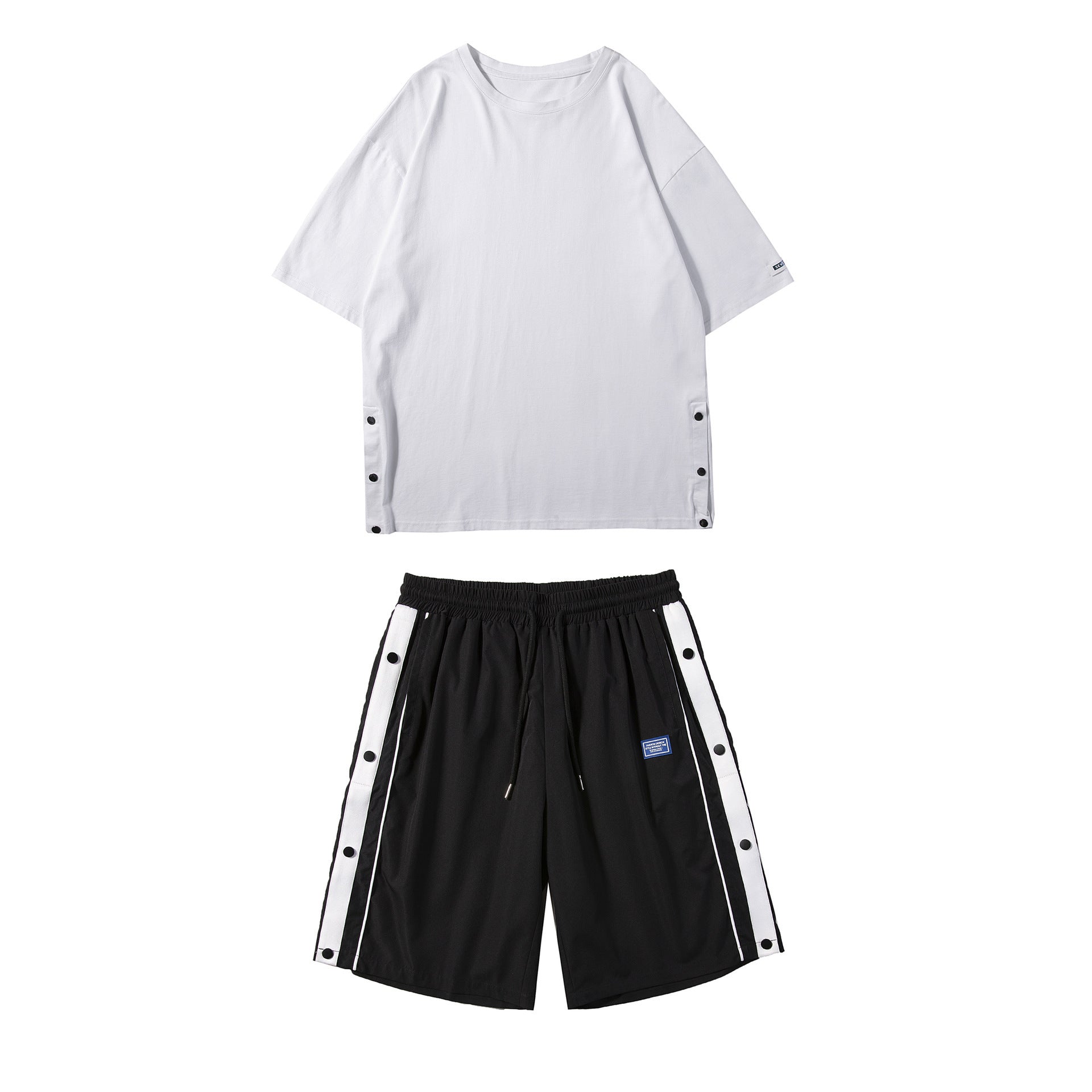 Summer Set Of Round Neck Short-sleeved T-shirt Men's Shorts Casual Loose Sports Suit Men