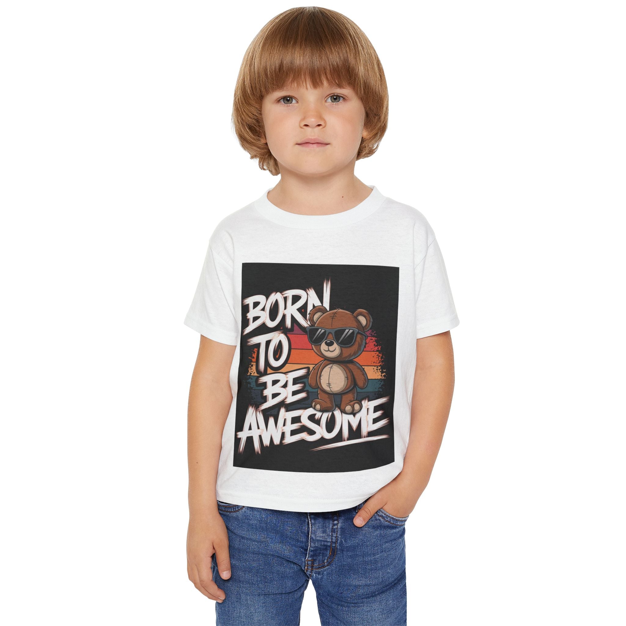 Born to Be Awesome Toddler T-Shirt - Fun Cotton Tee for Kids