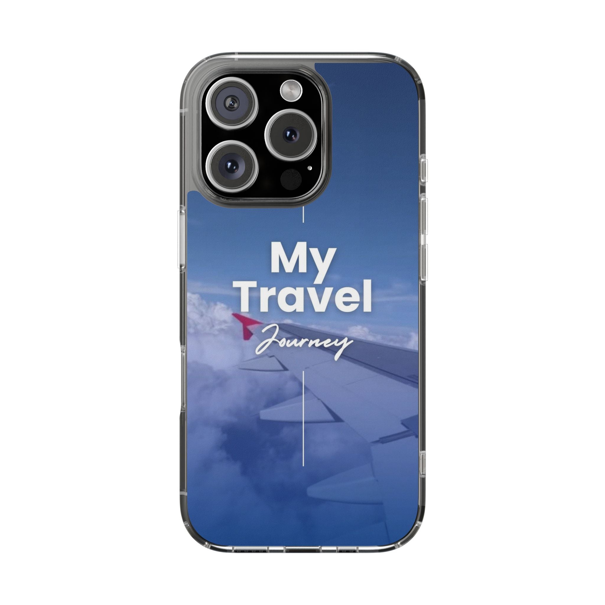 Clear Travel Phone Case, Custom Case, Airplane Design, Gift for Travelers, Adventure Lover, Travel Journal Accessory