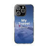 Clear Travel Phone Case, Custom Case, Airplane Design, Gift for Travelers, Adventure Lover, Travel Journal Accessory