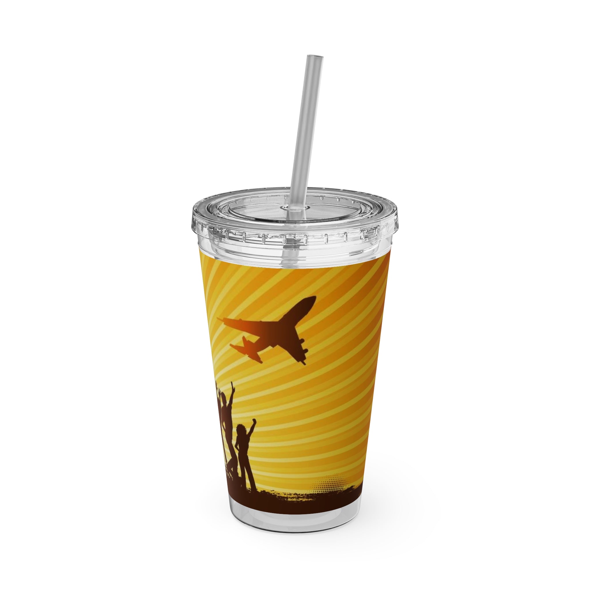 Sunsplash Tumbler with Straw – Beach Vibes Drinkware for Summer Fun
