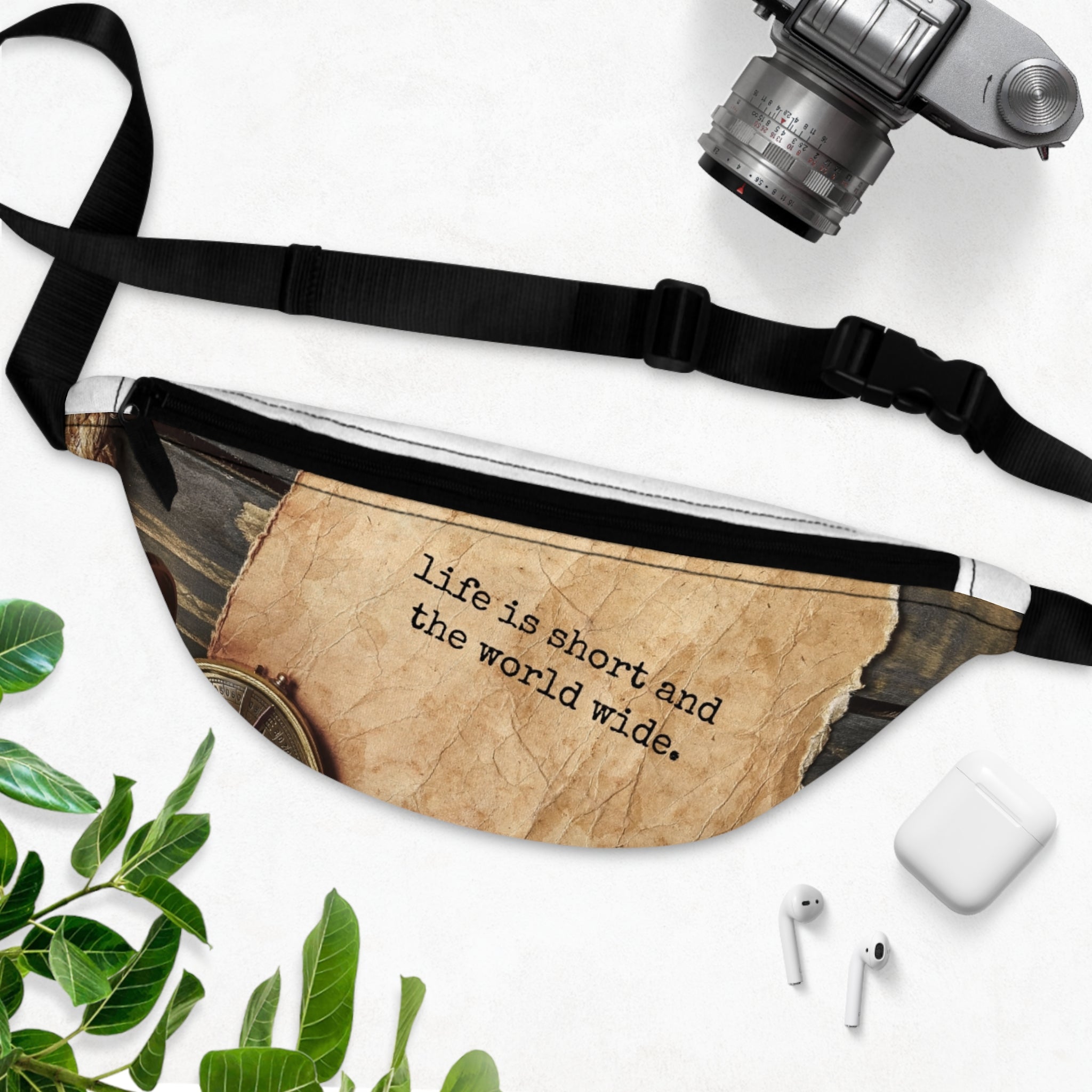 Adventurous Quote Fanny Pack, Casual Travel Bag, Unique Gift for Travelers, Outdoor Accessory, Stylish Hiking Companion