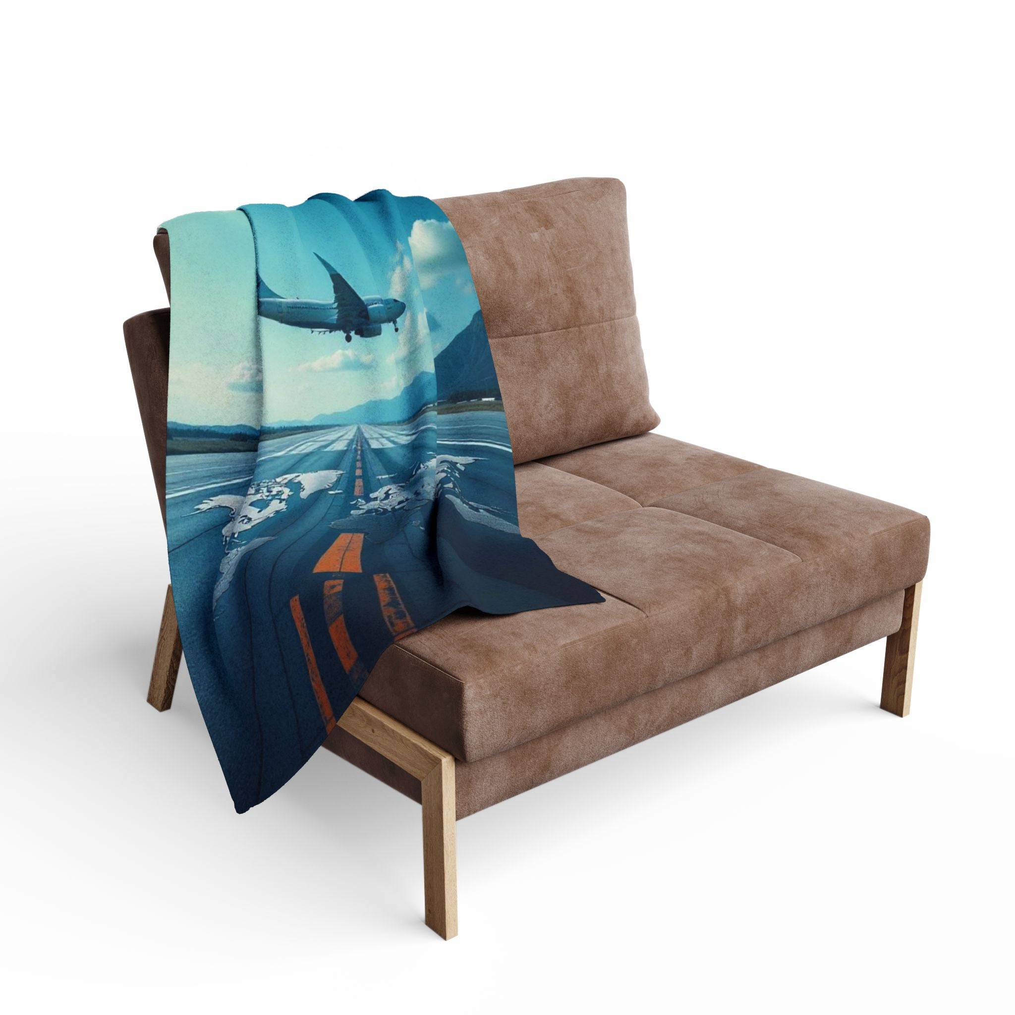 Travel-Inspired Arctic Fleece Blanket | Cozy Travel Gift, Airplane Decor, World Map Throw, Adventure Blanket, Home Decor