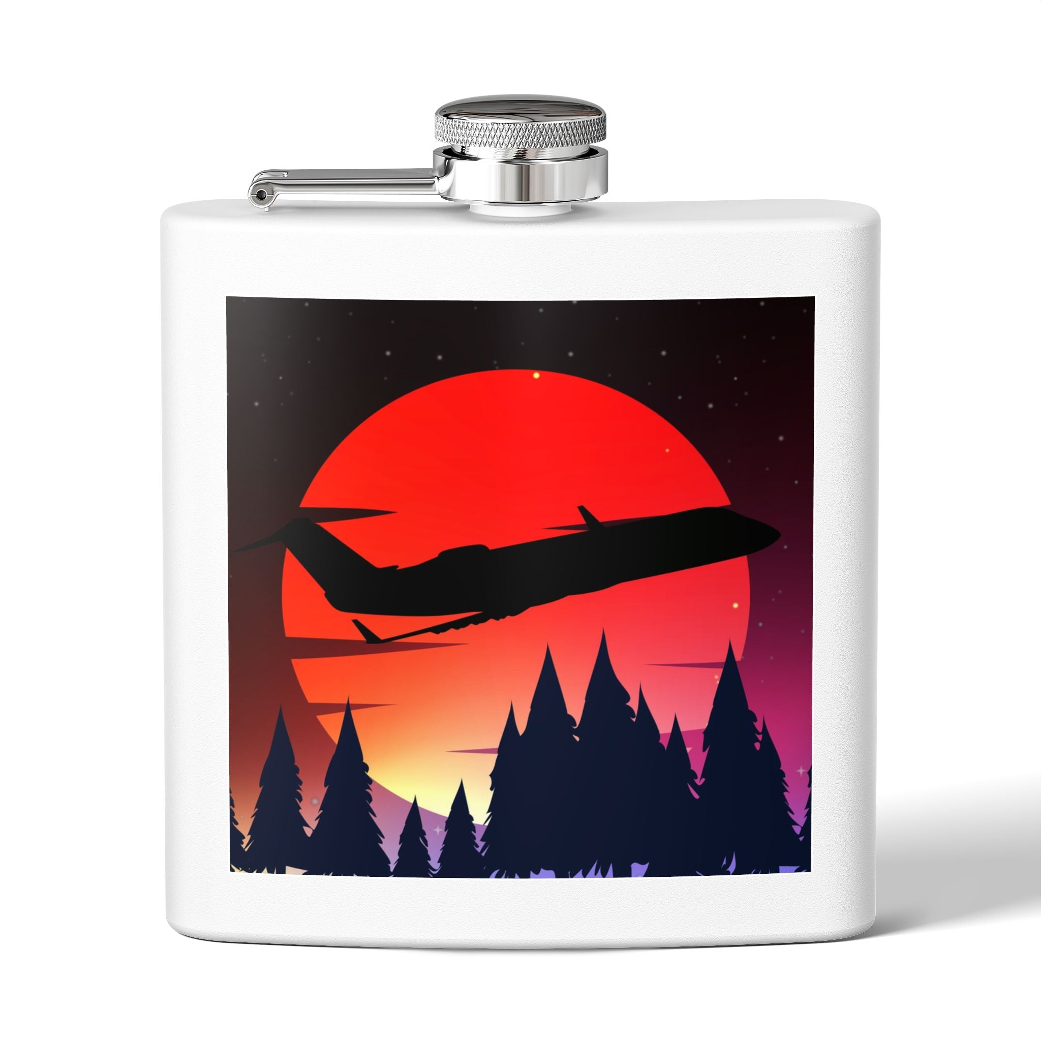 Sunset Airplane Stainless Steel Flask - 6oz Travel Drinkware