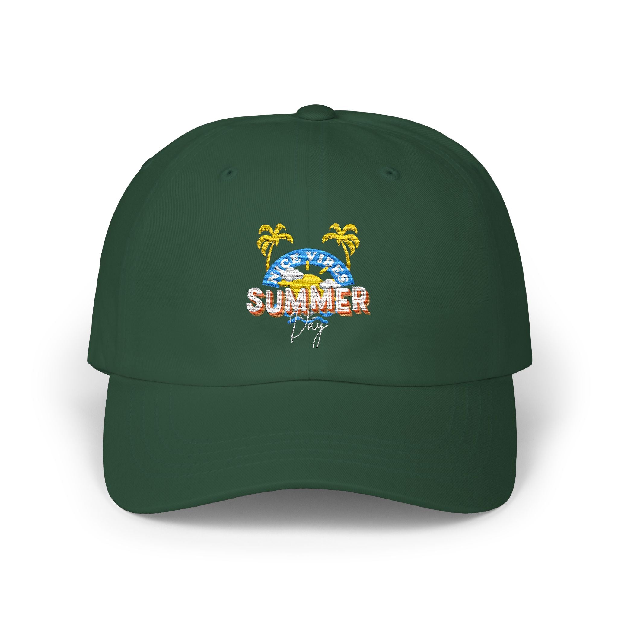 Summer Vibes Classic Dad Cap - Relaxed Fit Adjustable Hat with Palm Trees