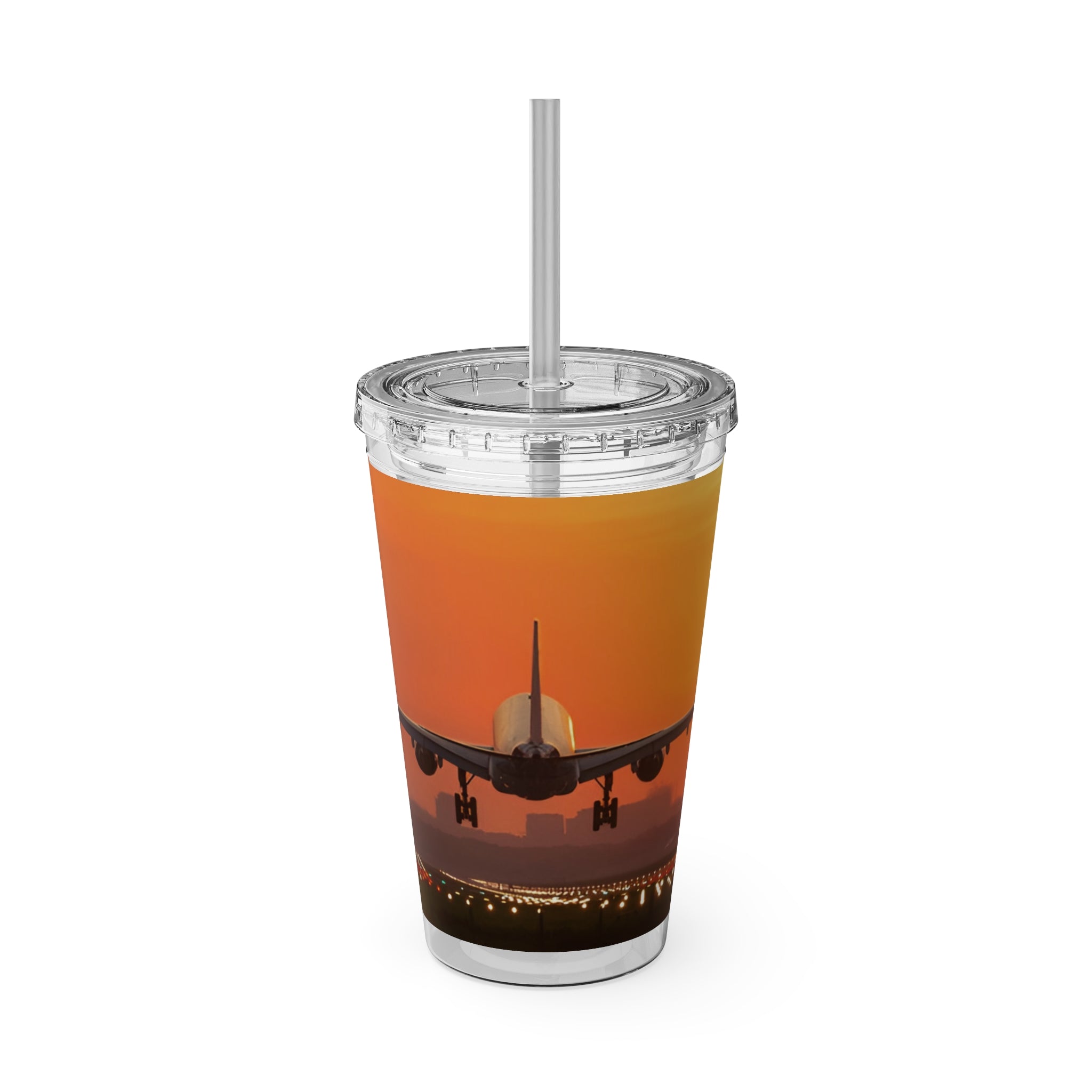 Sunsplash Travel Tumbler - 16oz with Straw for Adventure Lovers