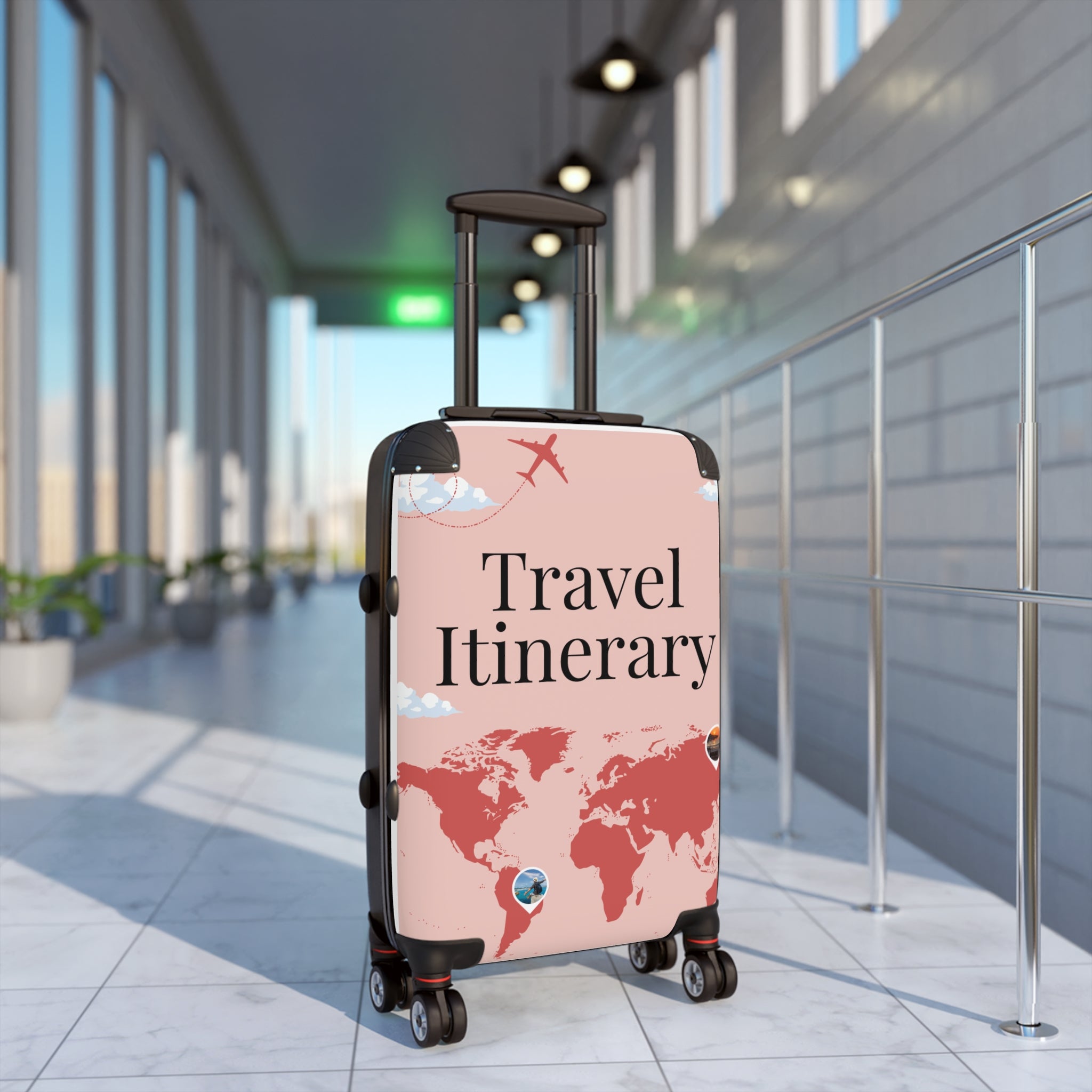 Travel Itinerary Suitcase - Ideal for Adventurers, Stylish Luggage, Perfect for Vacations, Unique Travel Gift, Great for Road Trips