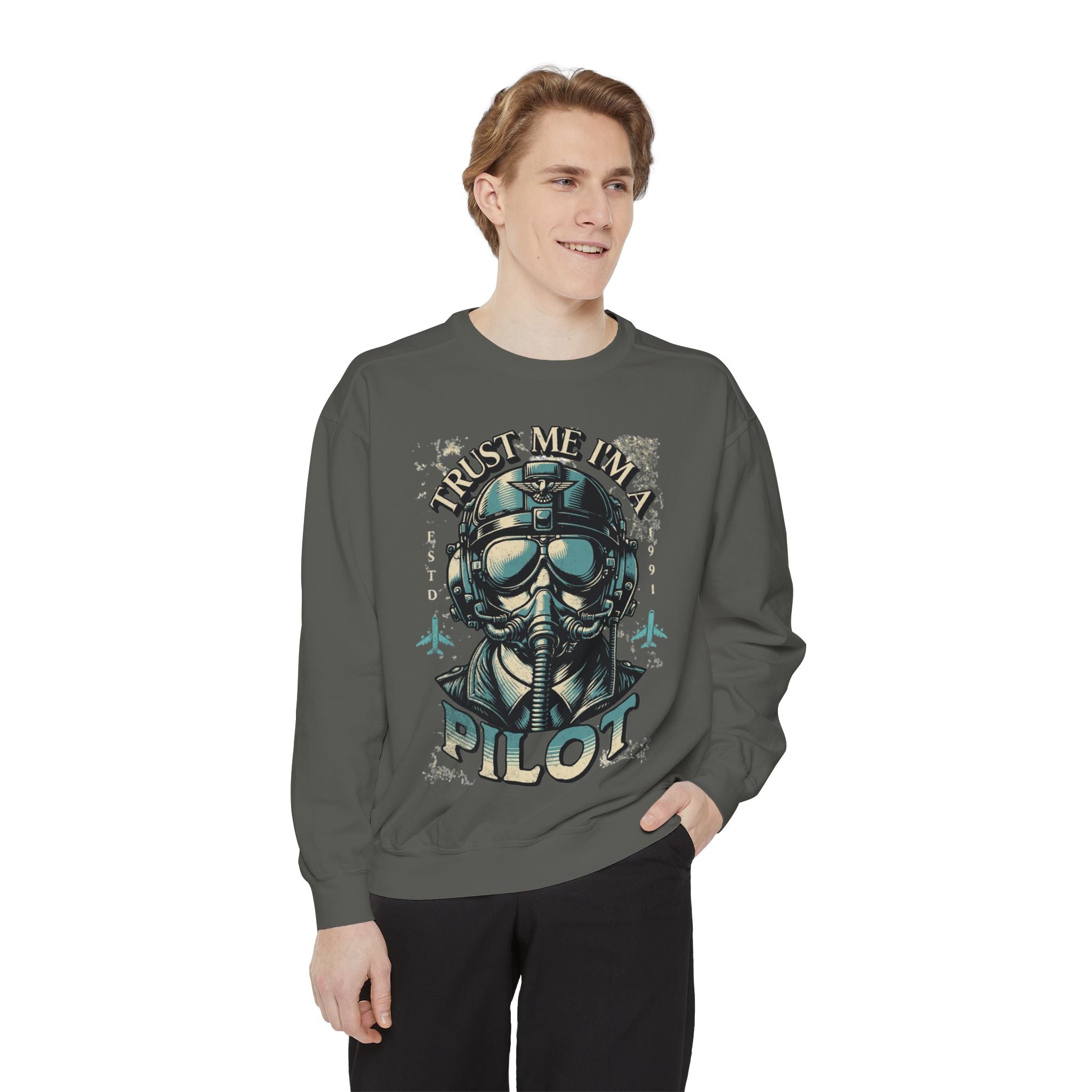 Pilot Trust Me I'm a Pilot Sweatshirt, Unisex Cozy Layer, Aviation Gift, Pilot Apparel, Travel Enthusiast's Wardrobe