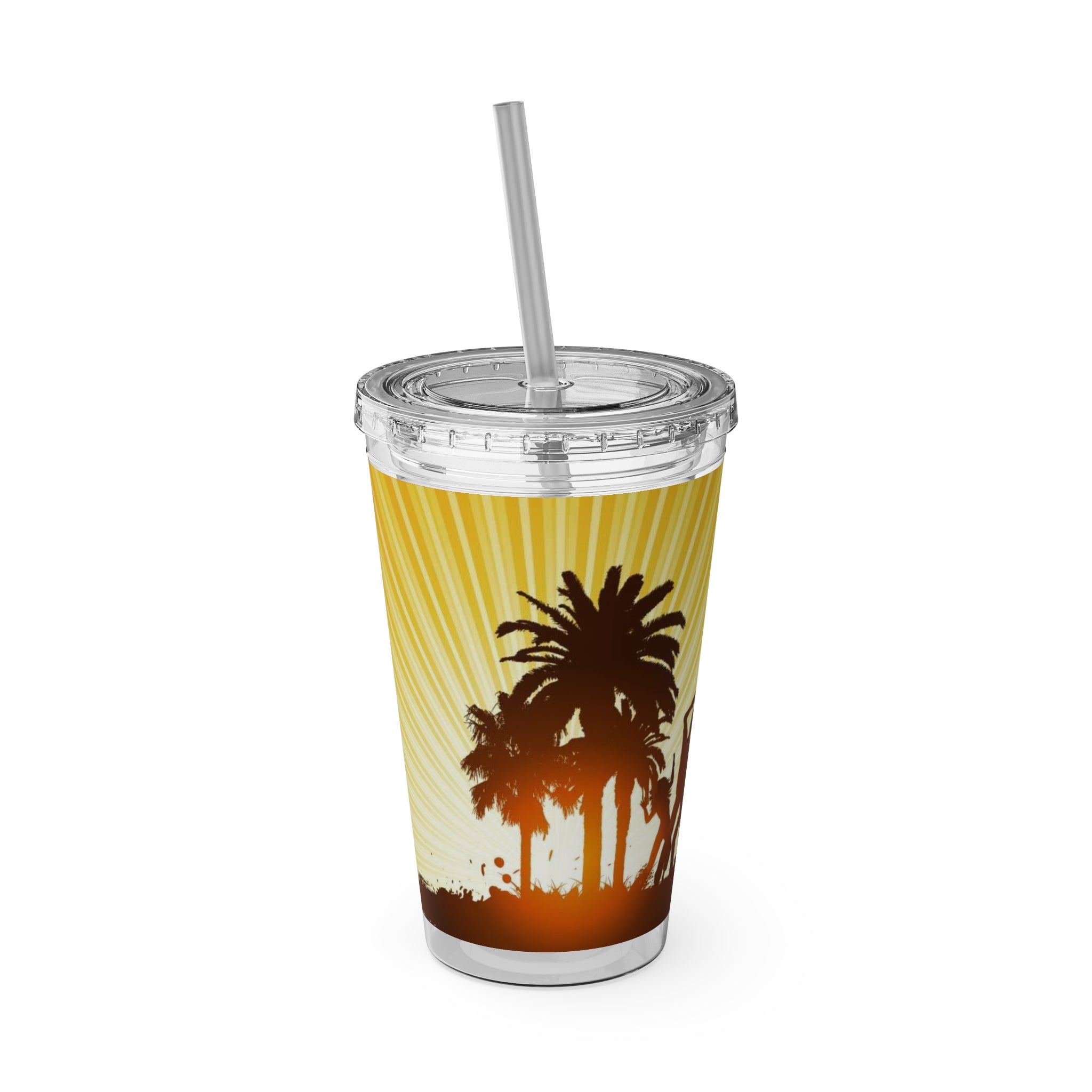 Sunsplash Tumbler with Straw – Beach Vibes Drinkware for Summer Fun