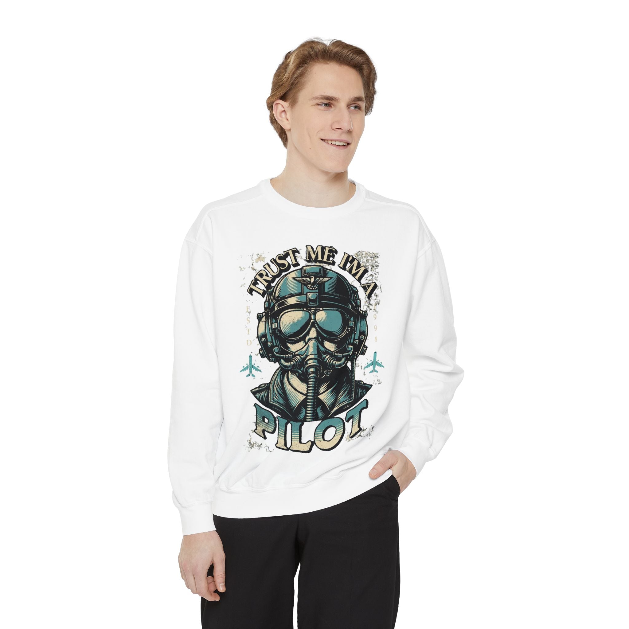 Pilot Trust Me I'm a Pilot Sweatshirt, Unisex Cozy Layer, Aviation Gift, Pilot Apparel, Travel Enthusiast's Wardrobe