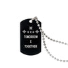 Stainless steel lettering black tag