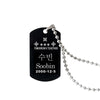 Stainless steel lettering black tag