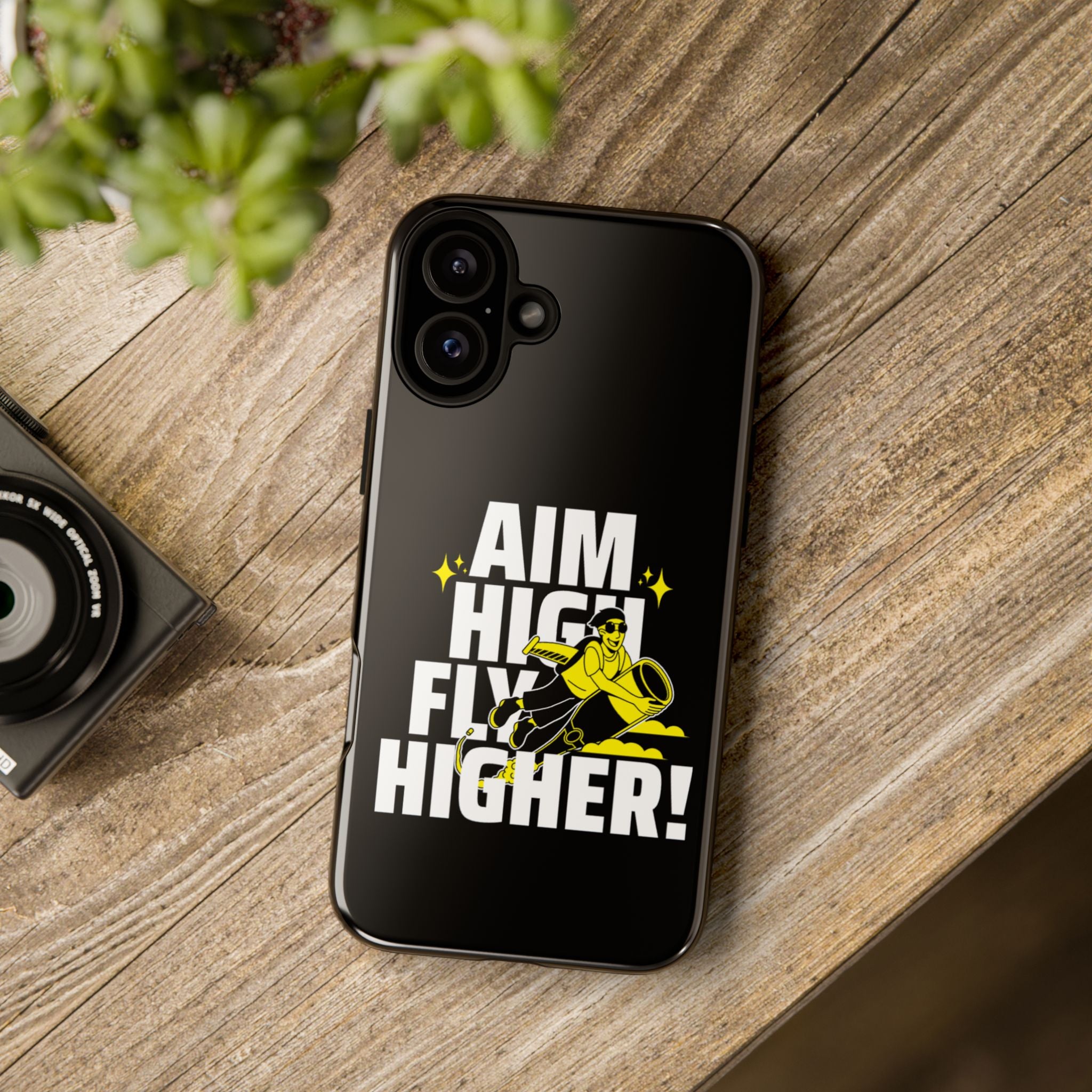 Dynamic Phone Case with Motivational Design - Aim High, Fly Higher!