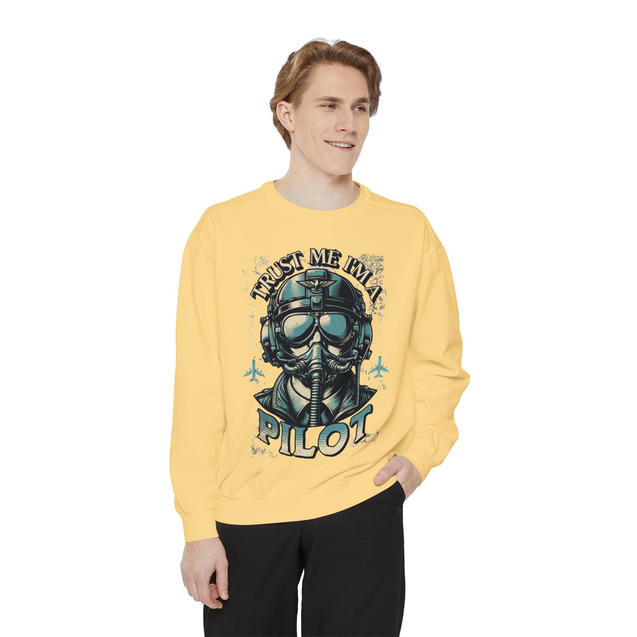 Pilot Trust Me I'm a Pilot Sweatshirt, Unisex Cozy Layer, Aviation Gift, Pilot Apparel, Travel Enthusiast's Wardrobe