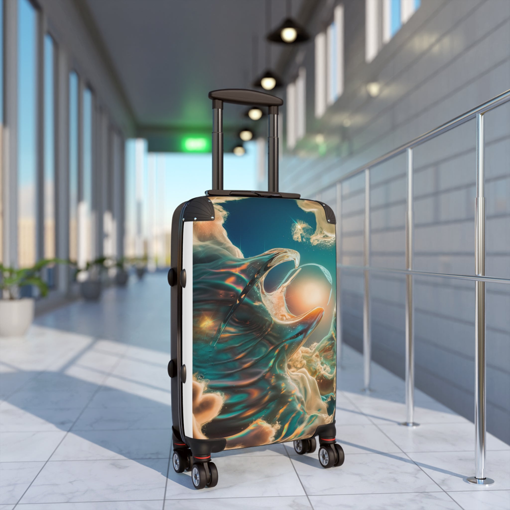 Cosmic Wave Design Suitcase – Perfect for Travel Enthusiasts