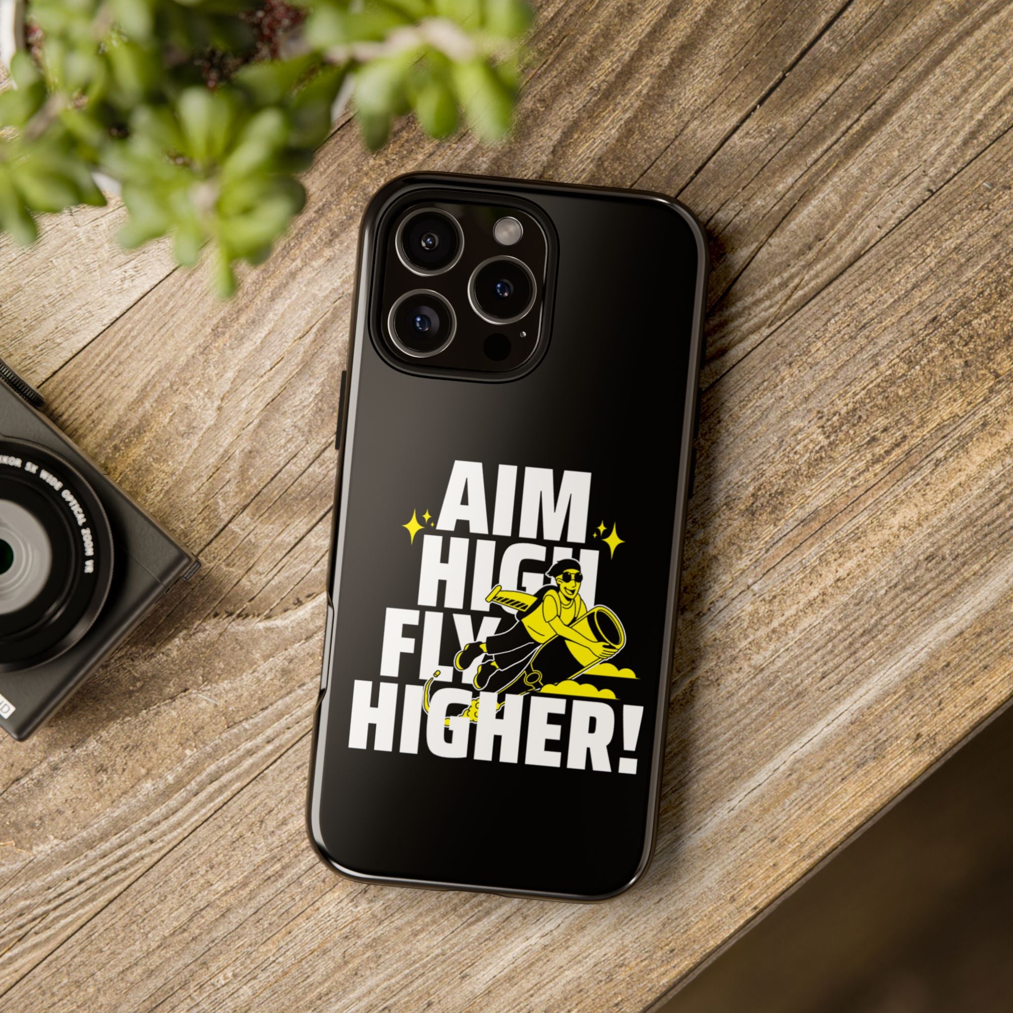 Dynamic Phone Case with Motivational Design - Aim High, Fly Higher!
