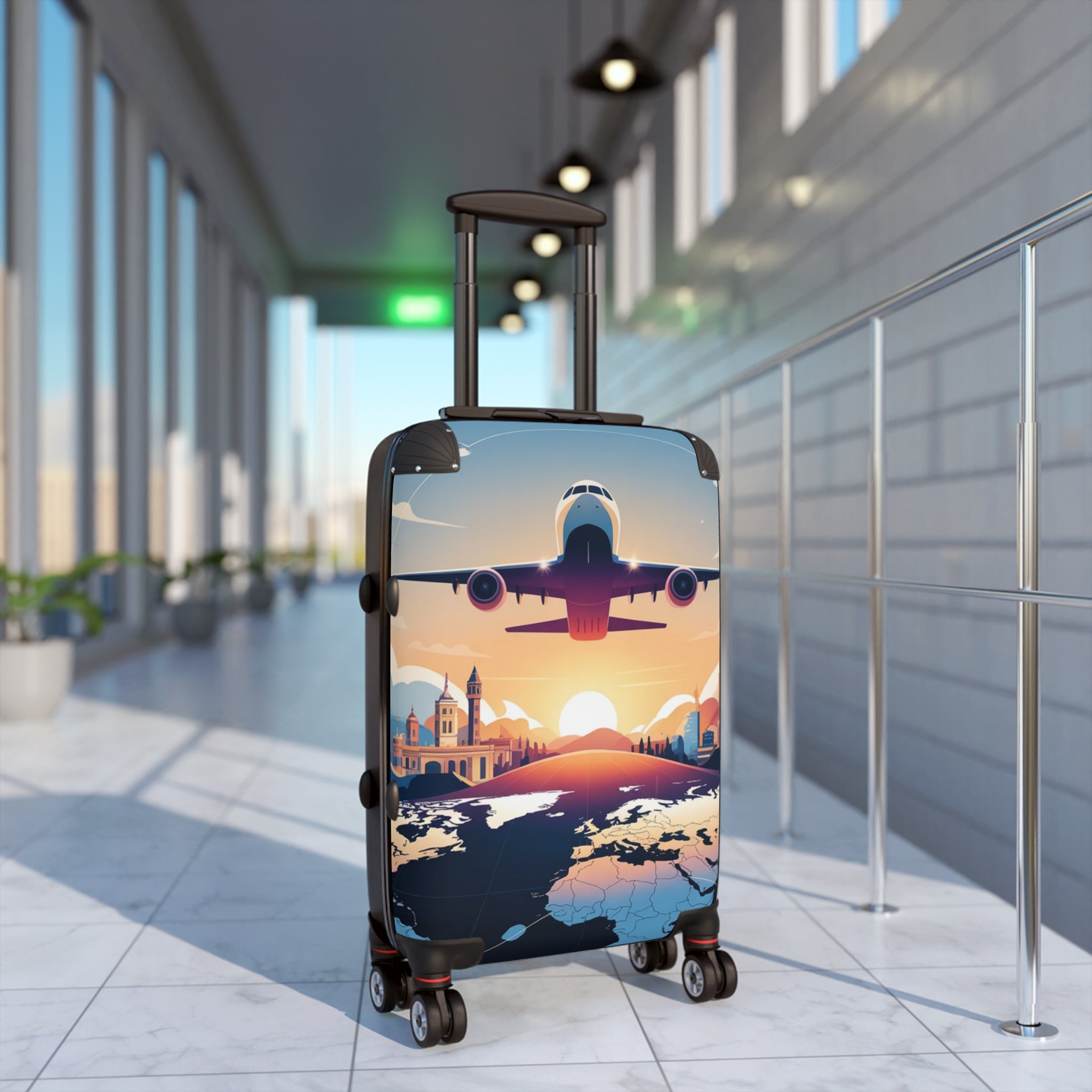 Travel Suitcase with Airplane Design - Perfect for Adventurers