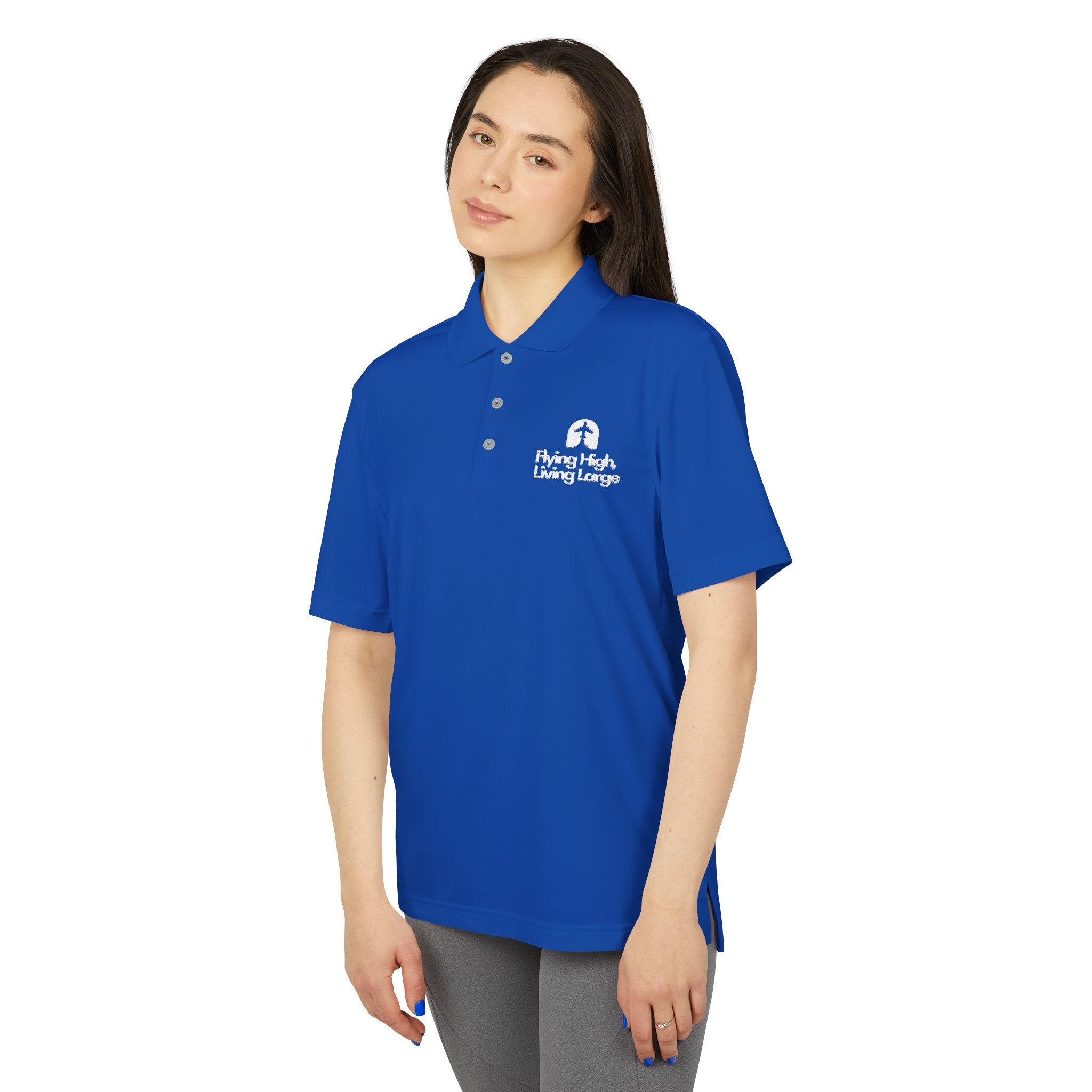Performance Polo for Active Lifestyle - 'Flying High Living Large' Design