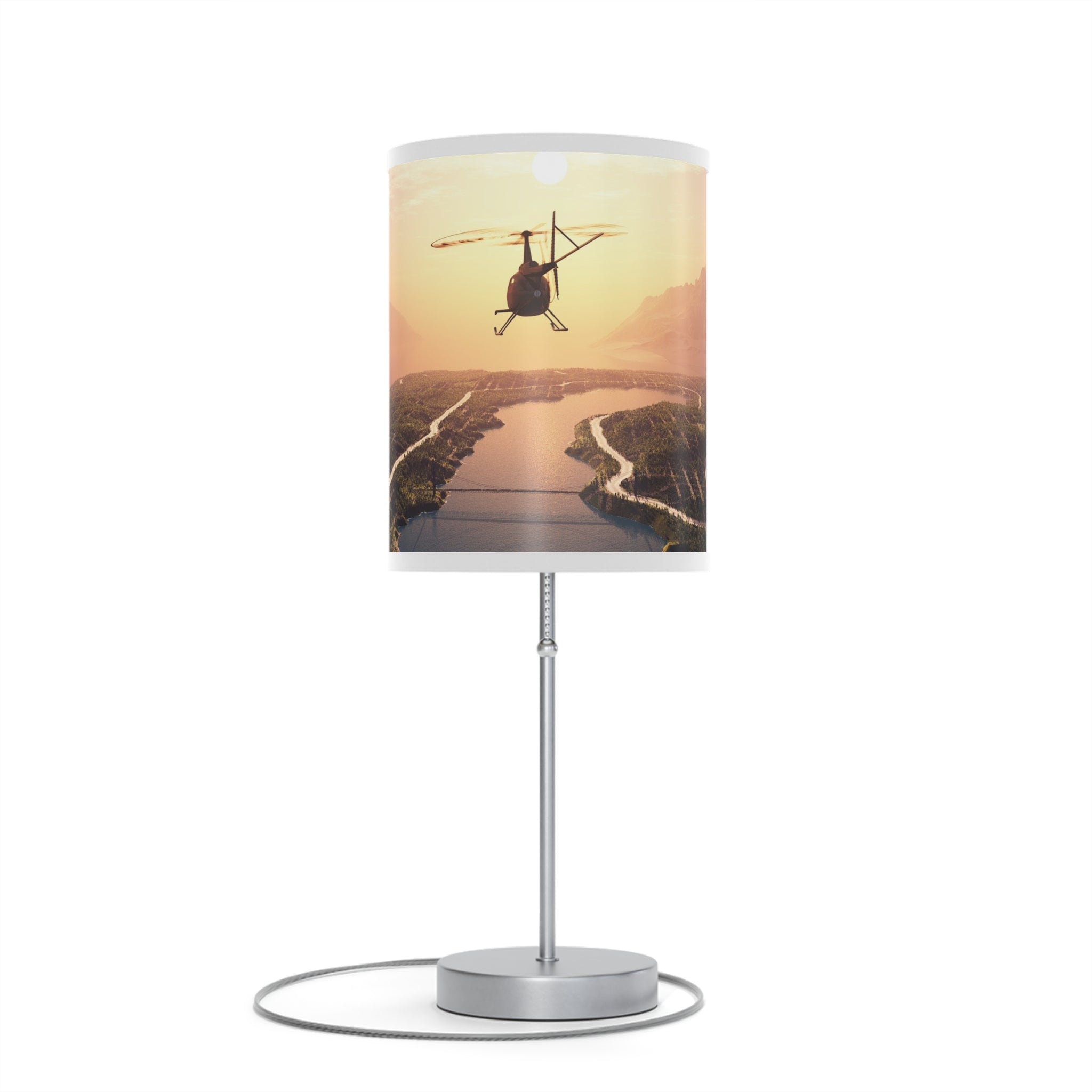 Helicopter Sunset Table Lamp - Elegant Nightstand Light for Home Decor