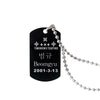 Stainless steel lettering black tag