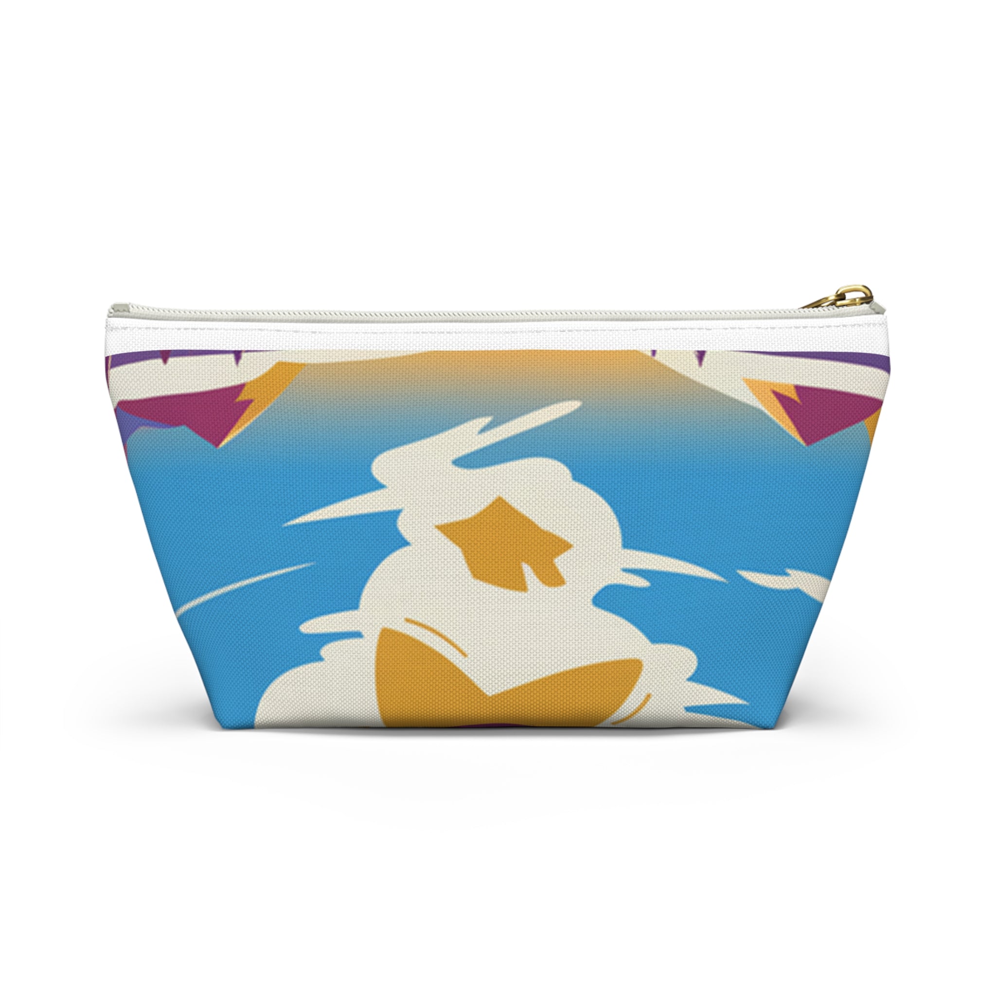 Colorful Travel Accessory Pouch - Fun Airplane & Cloud Design