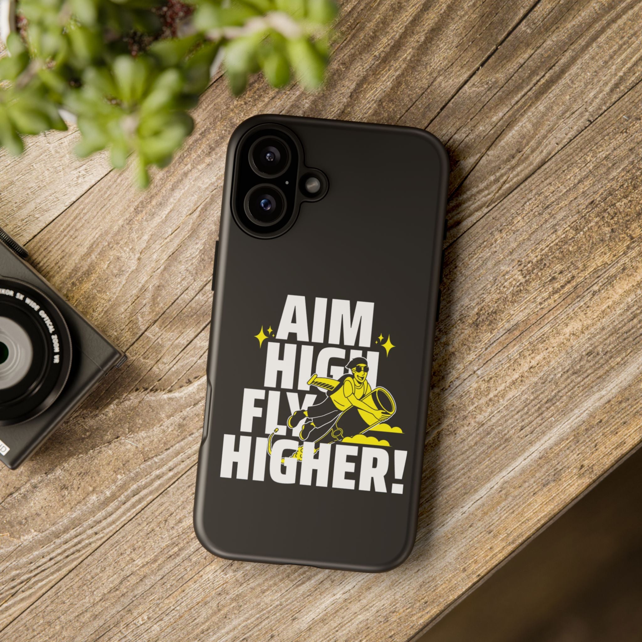 Dynamic Phone Case with Motivational Design - Aim High, Fly Higher!
