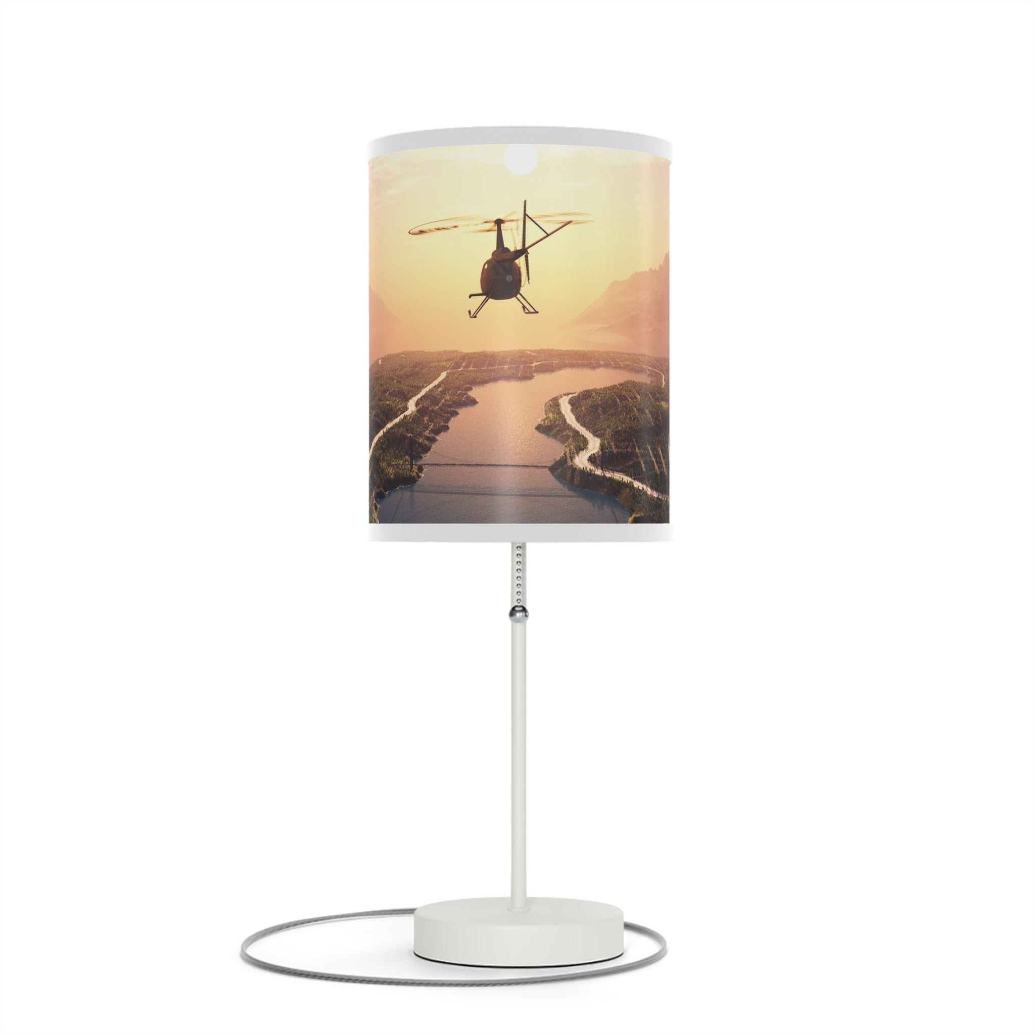 Helicopter Sunset Table Lamp - Elegant Nightstand Light for Home Decor